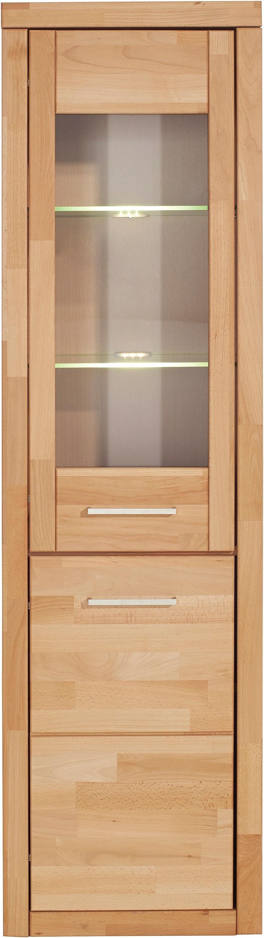 Thumbnail - Home affaire Vitrine "Logo,180cm hoch,42 cm tief,Fronten Massivholz,5Fächer,Böden variabel", Korpus Holzwerkstoff,2Türen...