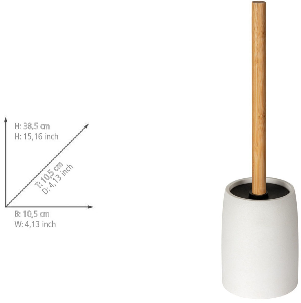 WENKO WC-Garnitur »Altavalle« aus Bambus | Polyresin (Kunststein)