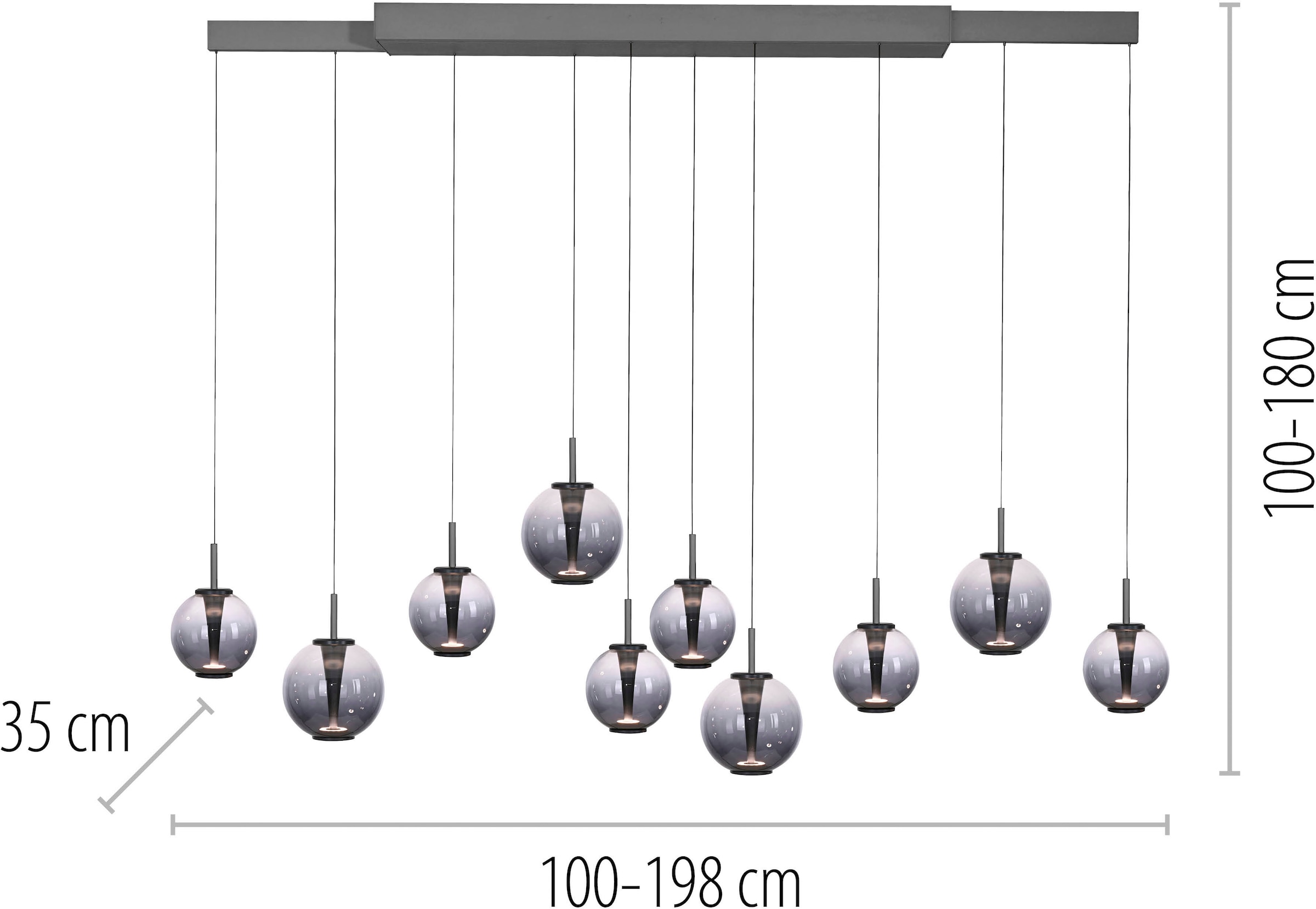 Neuhaus PURE LED Pendelleuchte »PURE E-Infinity« LED-Board 1 Stk. warmweiß - kaltweiß e-SLIDE® Funktion, CCT, dimmbar, Fernbedienung