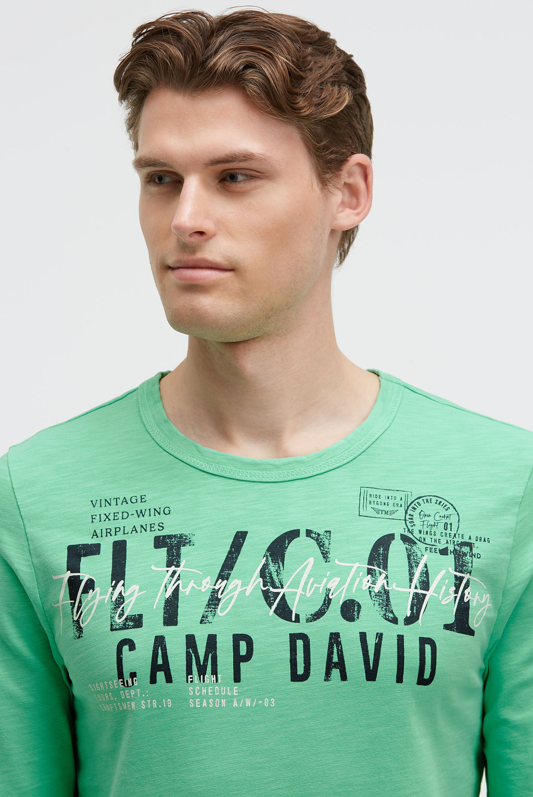 CAMP DAVID Langarmshirt aus Baumwolle
