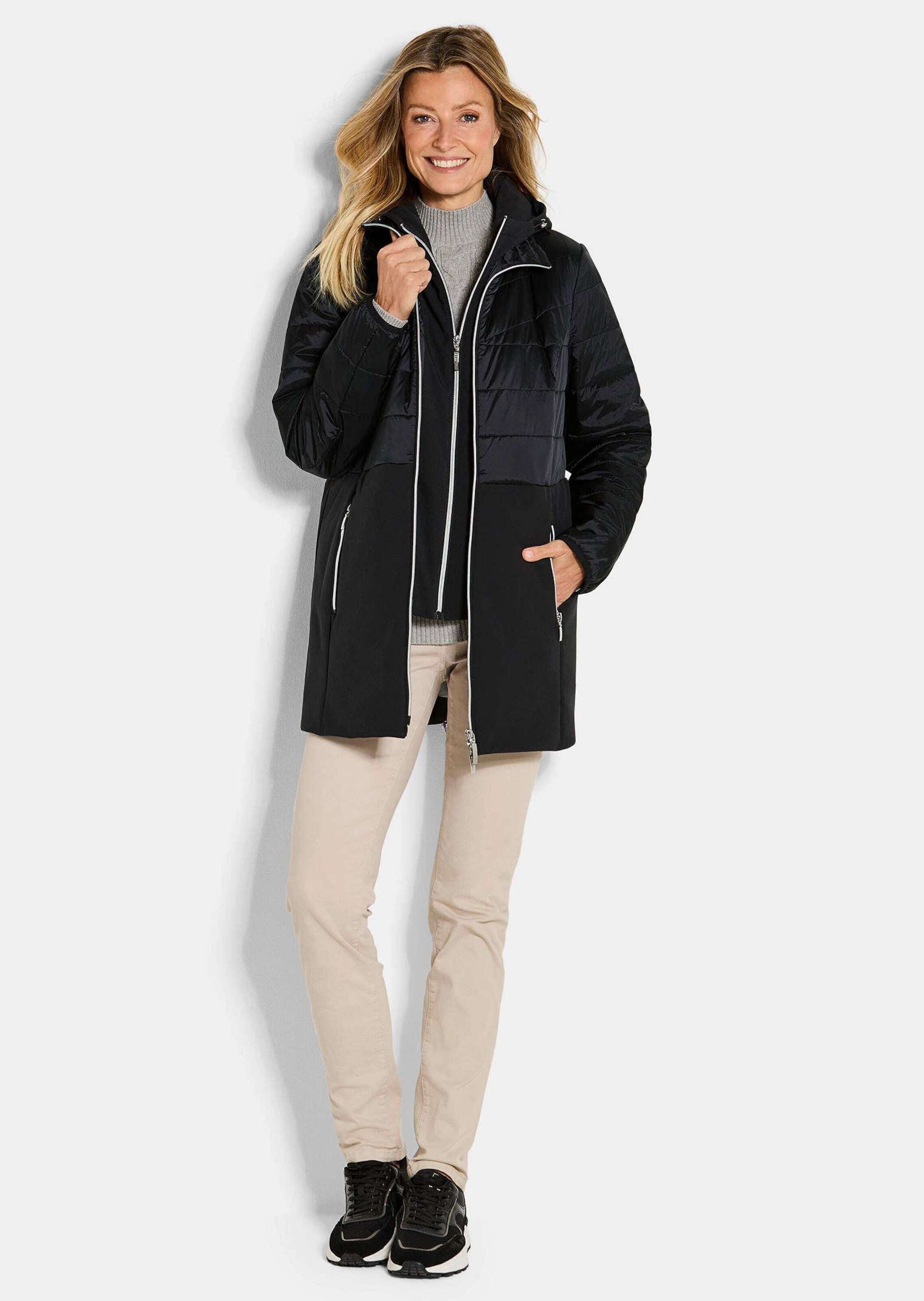 GOLDNER Langmantel "Kurzgröße Steppmantel mit Softshell-Einsatz" günstig online kaufen