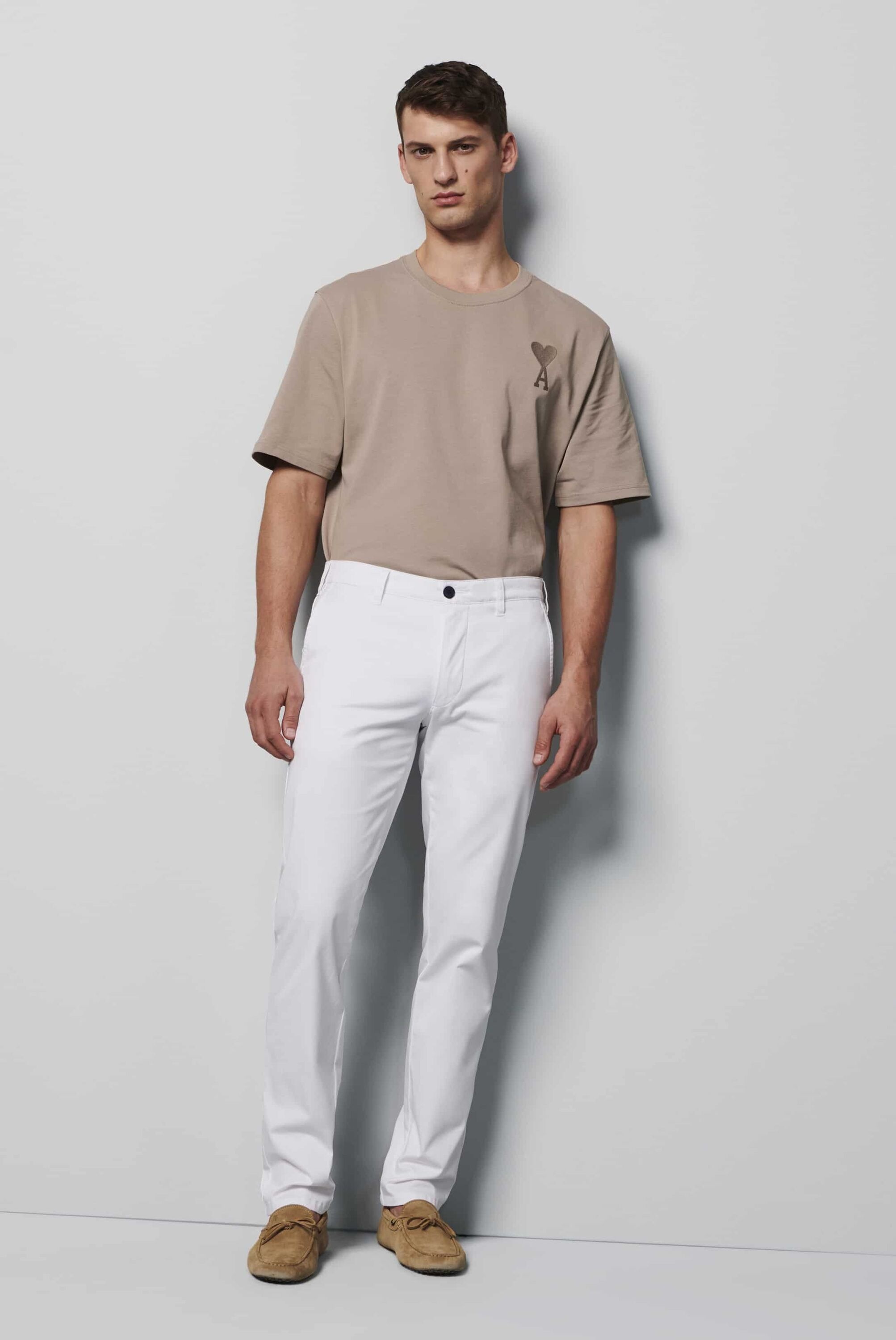 Chinos MEYER "M5 Chino", Herren, Gr. 38, Länge 34, weiß, 98% Baumwolle, 2% Elasthan, unifarben, regular fit lang, Hosen, M5 Chino im unifarbenen Design 3