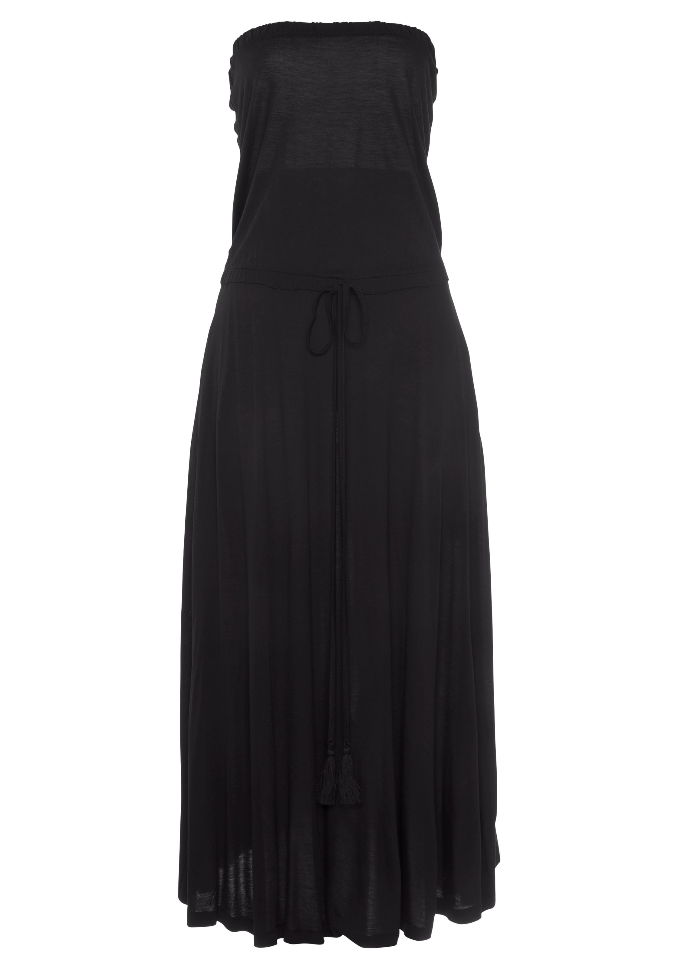 LASCANA Bandeaukleid, in Midilänge, schulterfreies Sommerkleid, Strandkleid, Basic