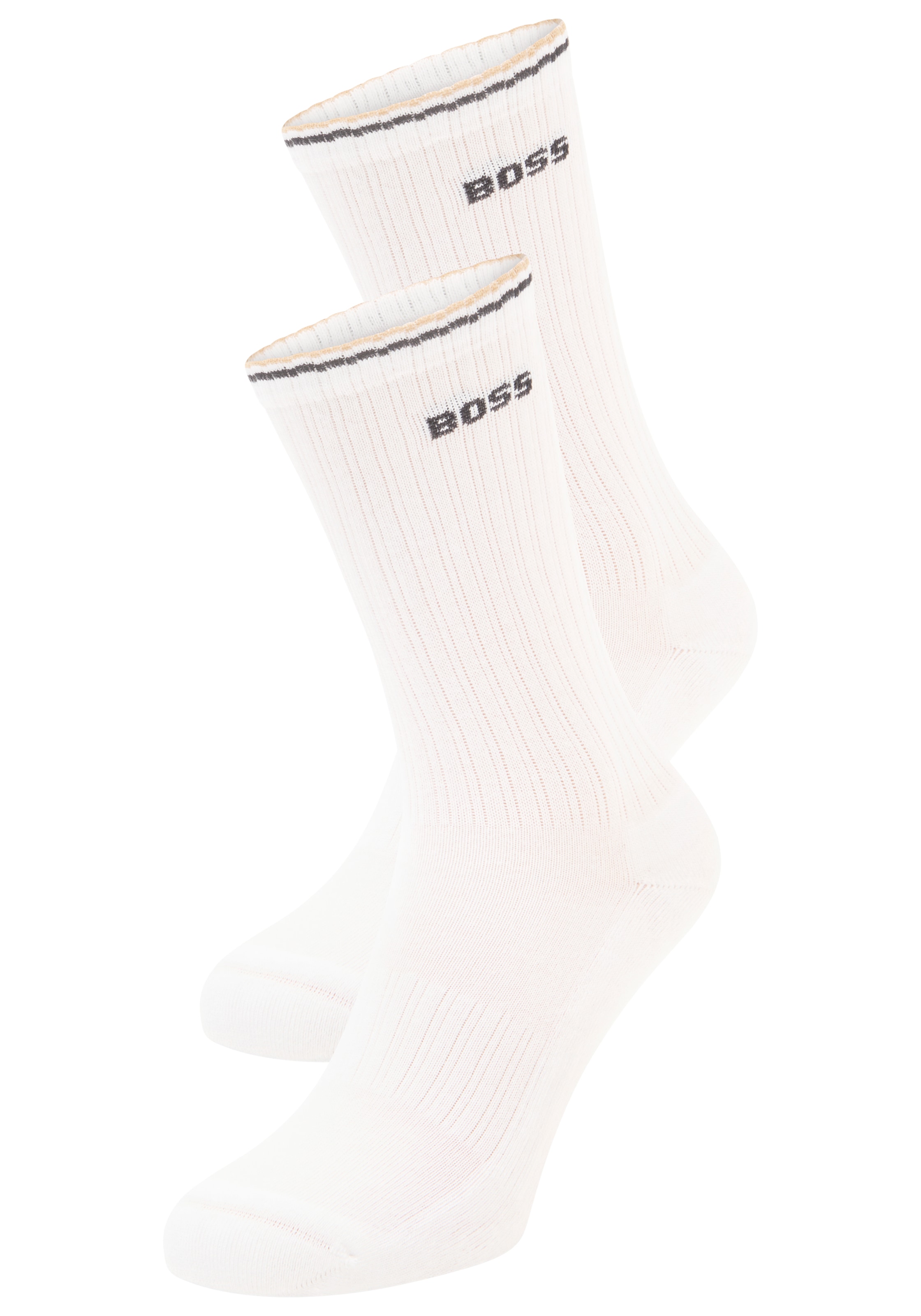 BOSS Socken "Rib Stripe" 3 Paar tlg. Rippstrick, verstärkte Fersen- und Zeh günstig online kaufen