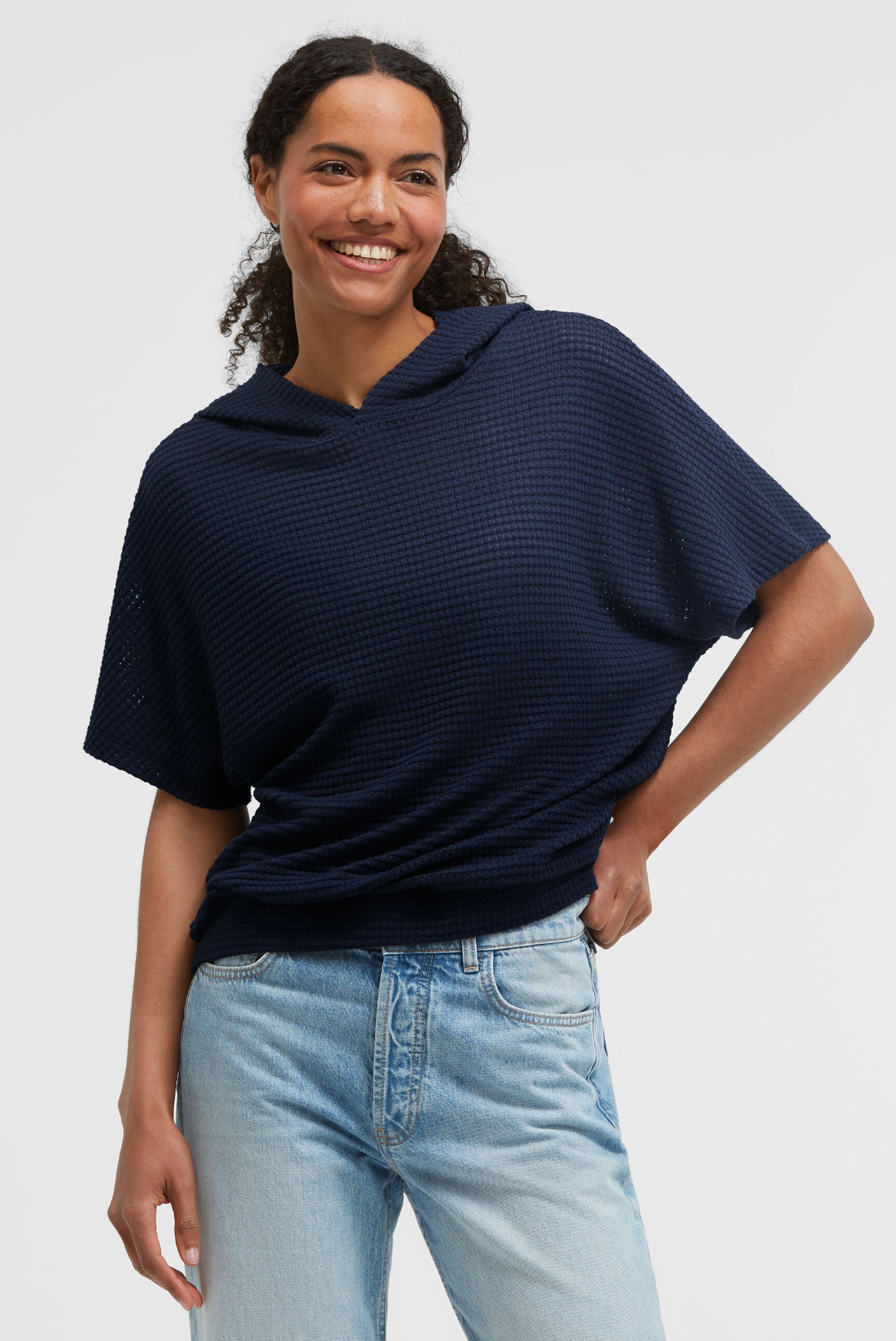 SENSES.THE LABEL Kapuzenpullover mit überschnittenen Schultern