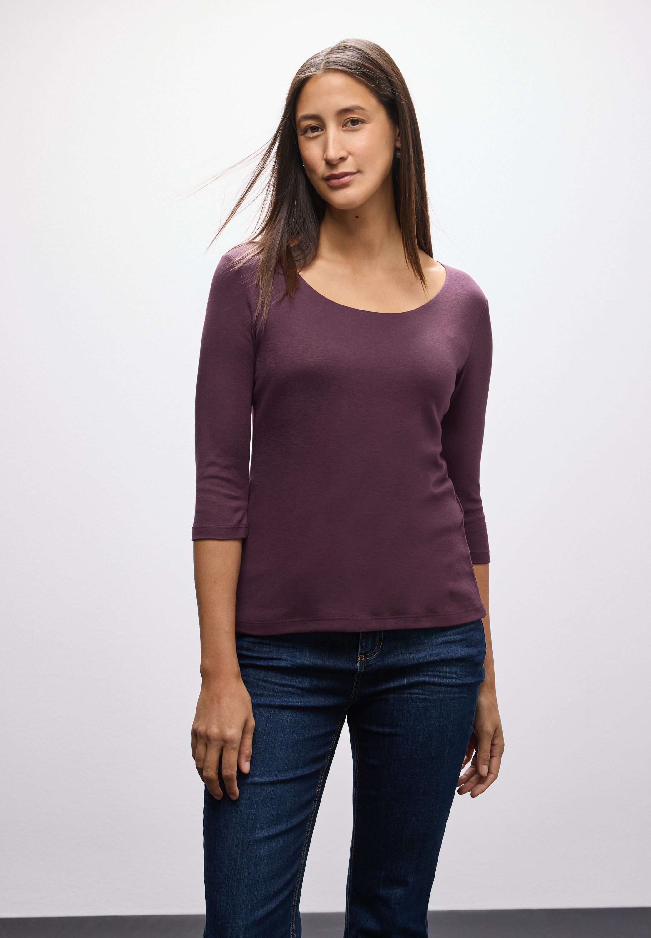 STREET ONE 3/4-Arm-Shirt "Style Pania" im Basic-Style, mit Rundhals günstig online kaufen