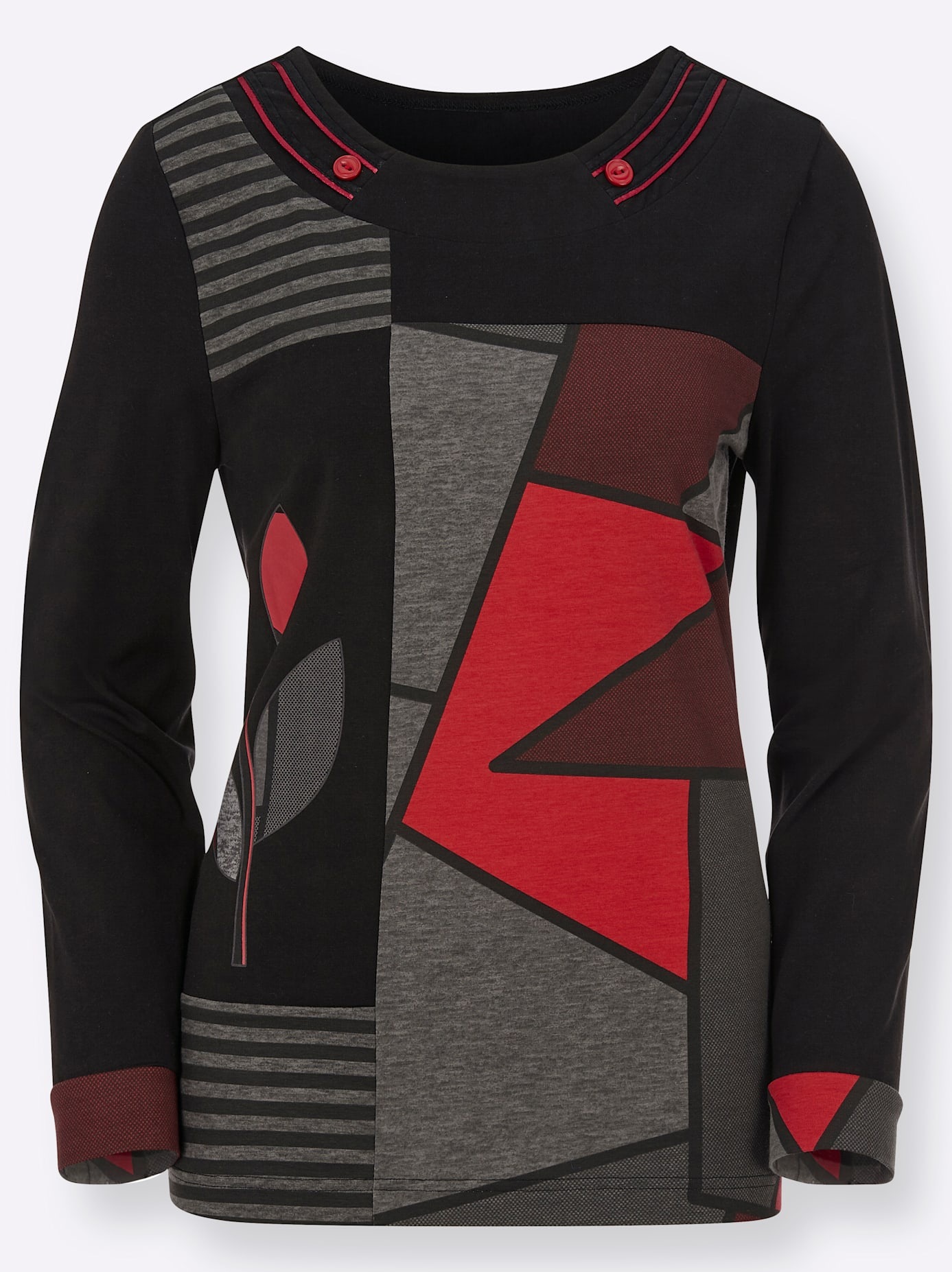 Classic Basics Women's Long Sleeve Crew Neck Shirt Multicolored Size 42 3