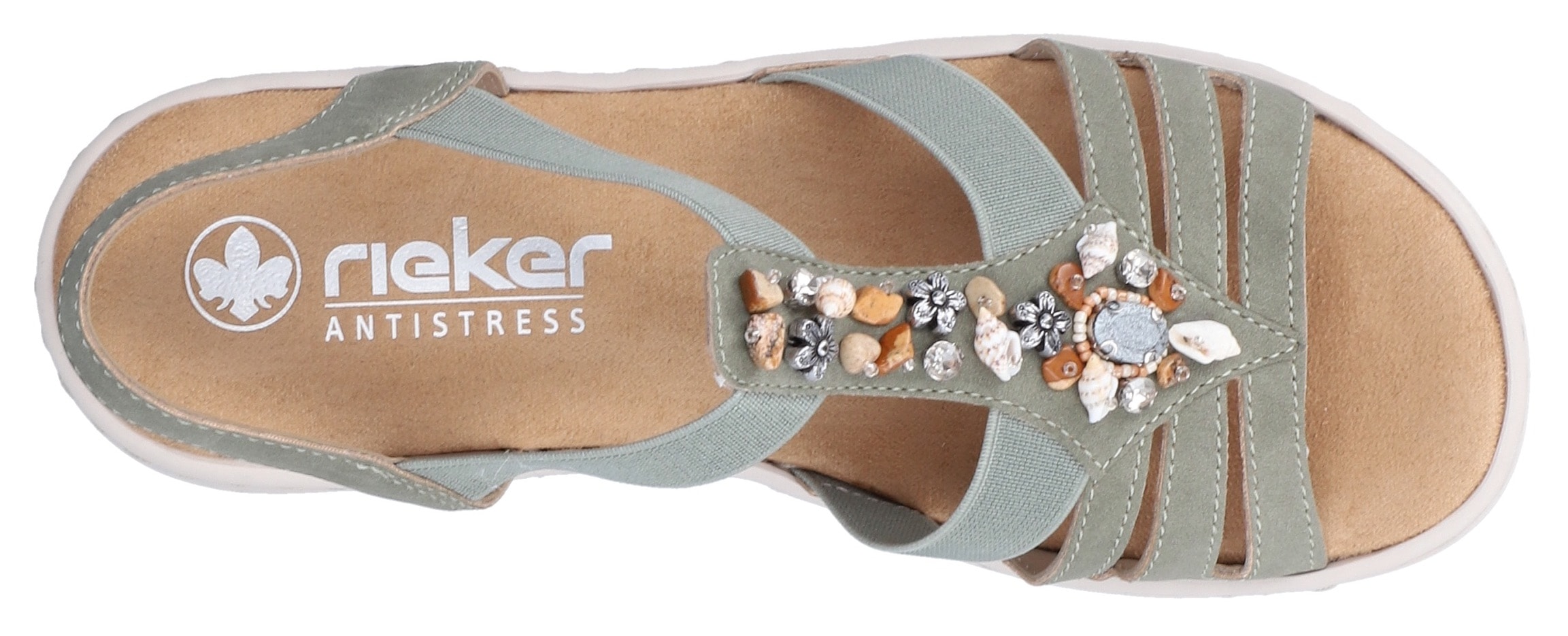 Rieker Keilsandalette  Keilsandalette, Plateausandale, Sommerschuh mit Verzierung