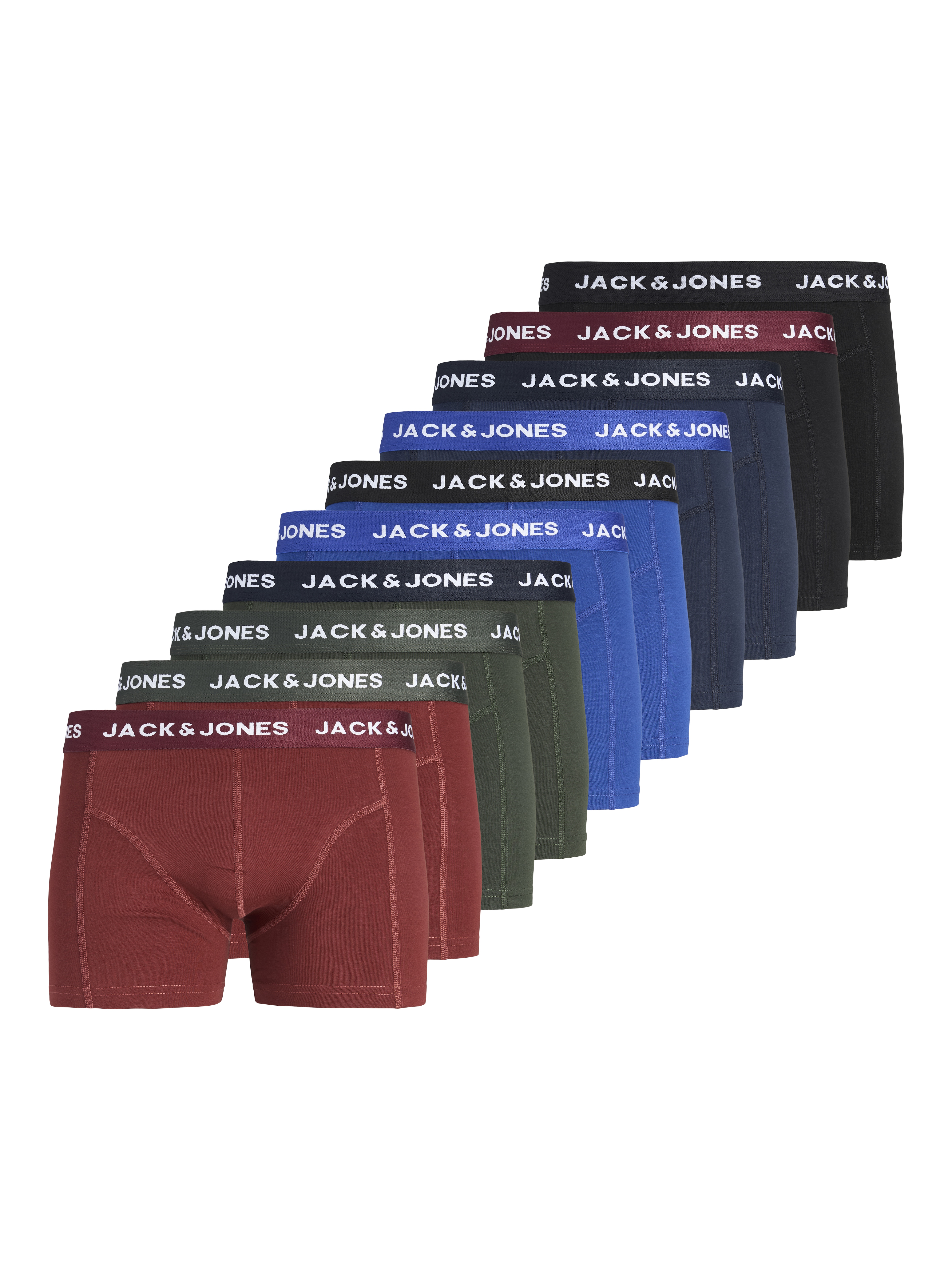 Jack & Jones "JACFLOWER Microfiber mit Logobund, Blumenprint und Stretchkomfort" Packung, 10er-Pack, 10 Stk. eng anliegend, Microfaser, schnelltrocknend