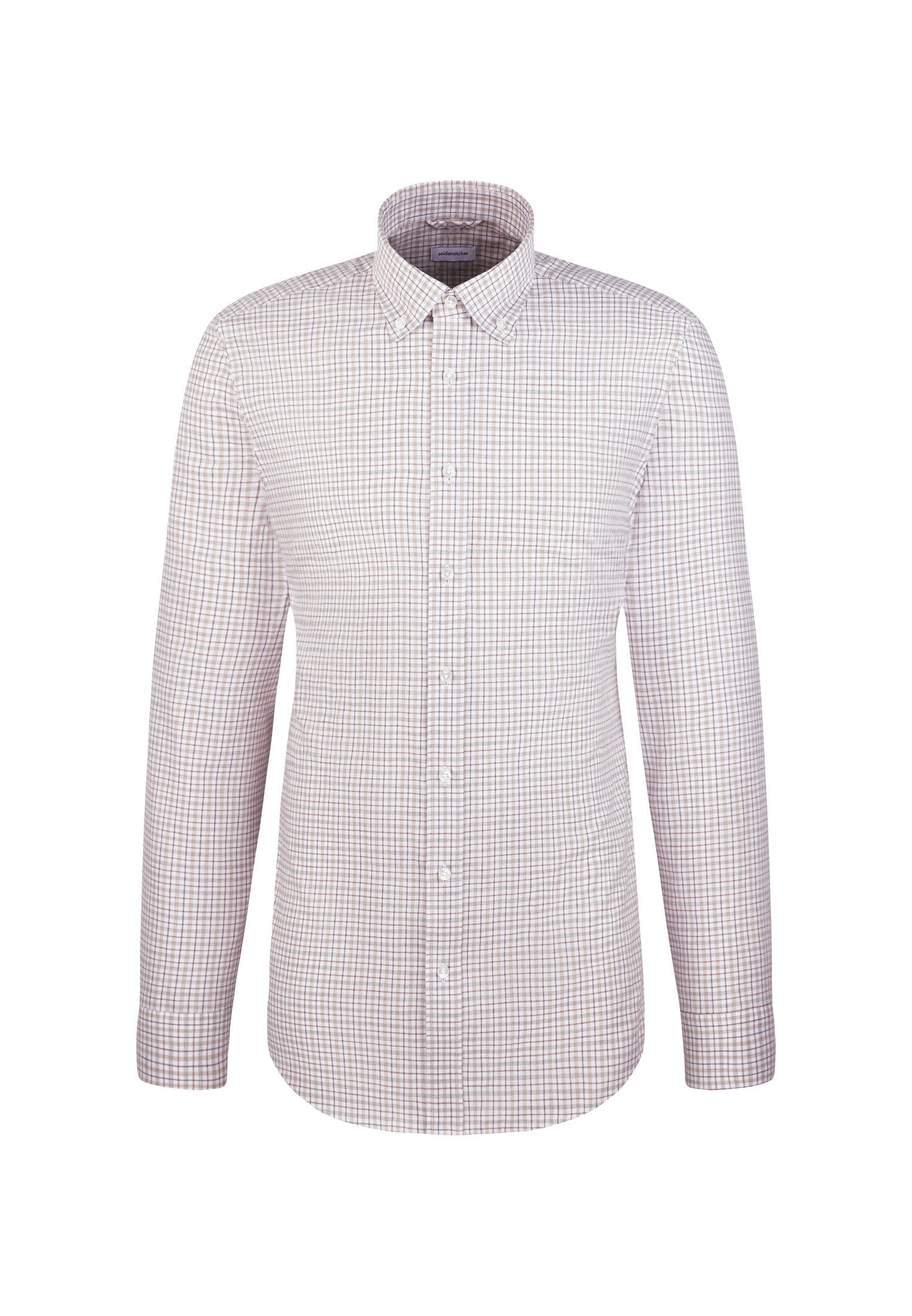seidensticker Flanellhemd »Schwarze Rose«, Slim 1/1 Button-Down-Kragen Karo