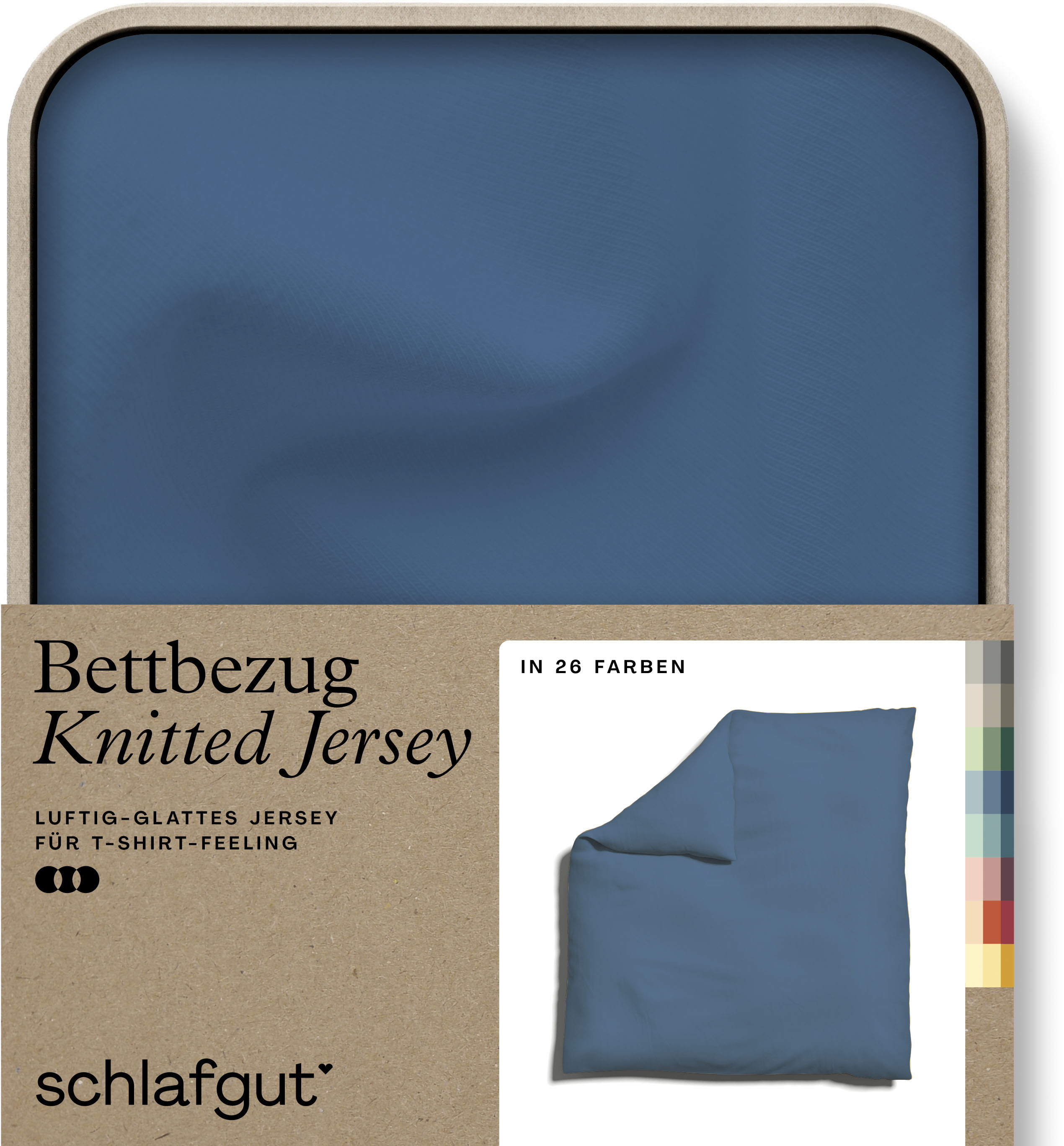 Schlafgut "Premium Bettbezug Knitted Jersey (1 St)" Ton-in-Ton Reißverschluss, Bio-Baumwolle mit Elasthan, Uni, OEKO Tex