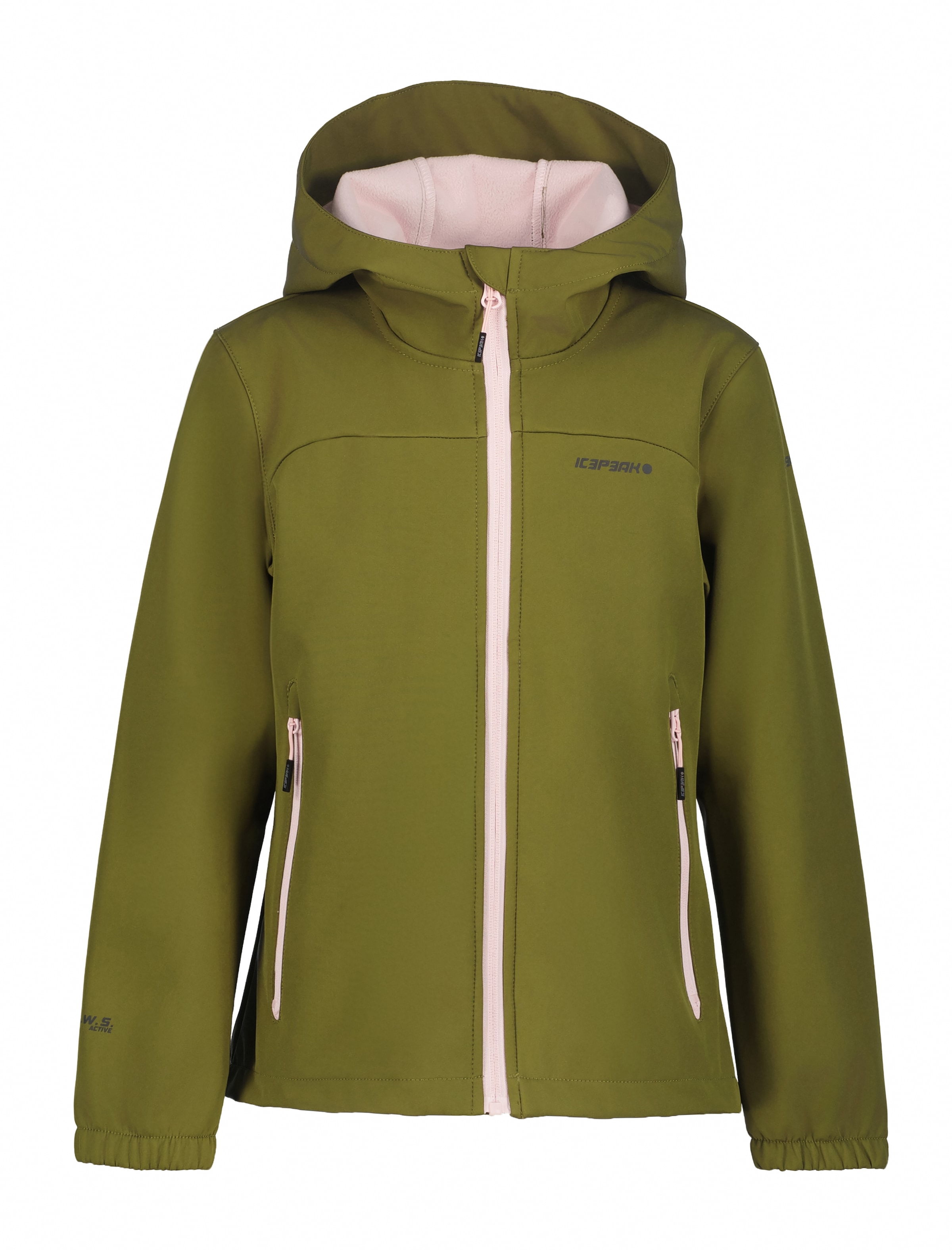 Icepeak Softshelljacke "ICEPEAK KOBRYN JR" mit Kapuze mit Kapuze, atmungsaktiv, wasserabweisend, schnell trocknend