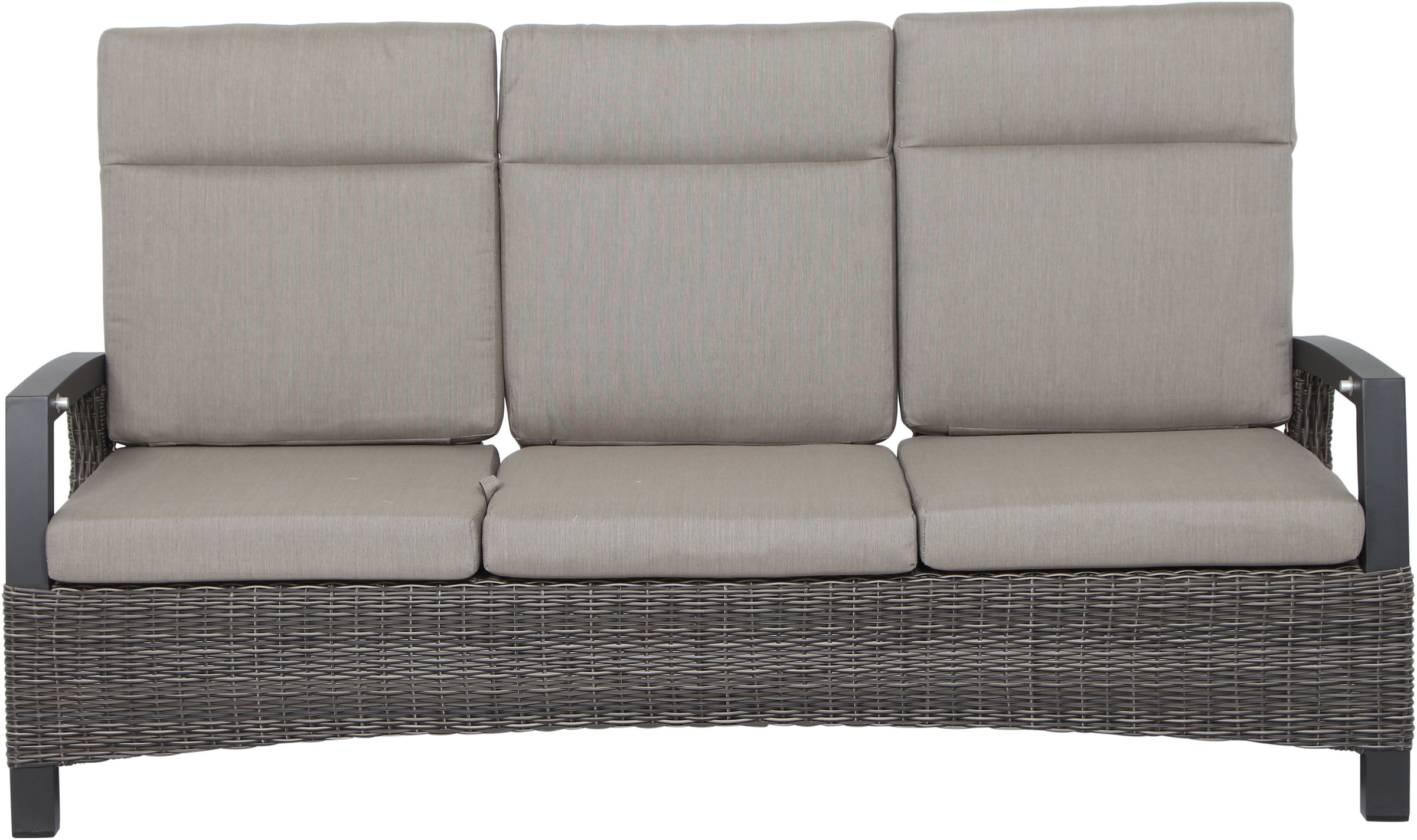 Siena Garden Gartenlounge-Bank »CORIDO Lounge 3er Sofa in charcoal grey« Gestell Alu matt anthrazit, mit Sitz- u. Rückenkissen taupe meliert