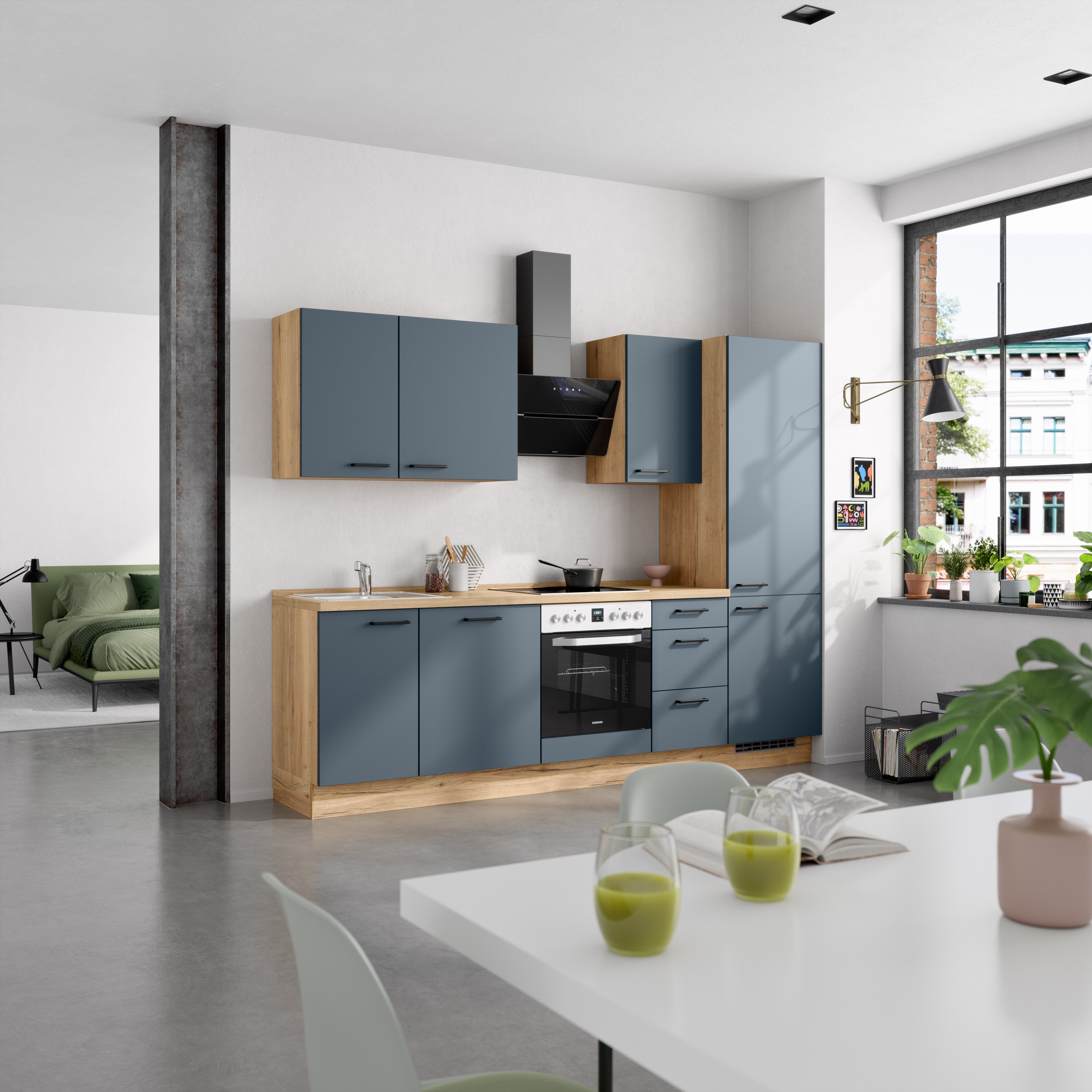 nobilia® Küchenzeile »"Easytouch II"«, vormontiert, Ausrichtung wählbar, Breite 270 cm, wahlw. mit E-Geräten
