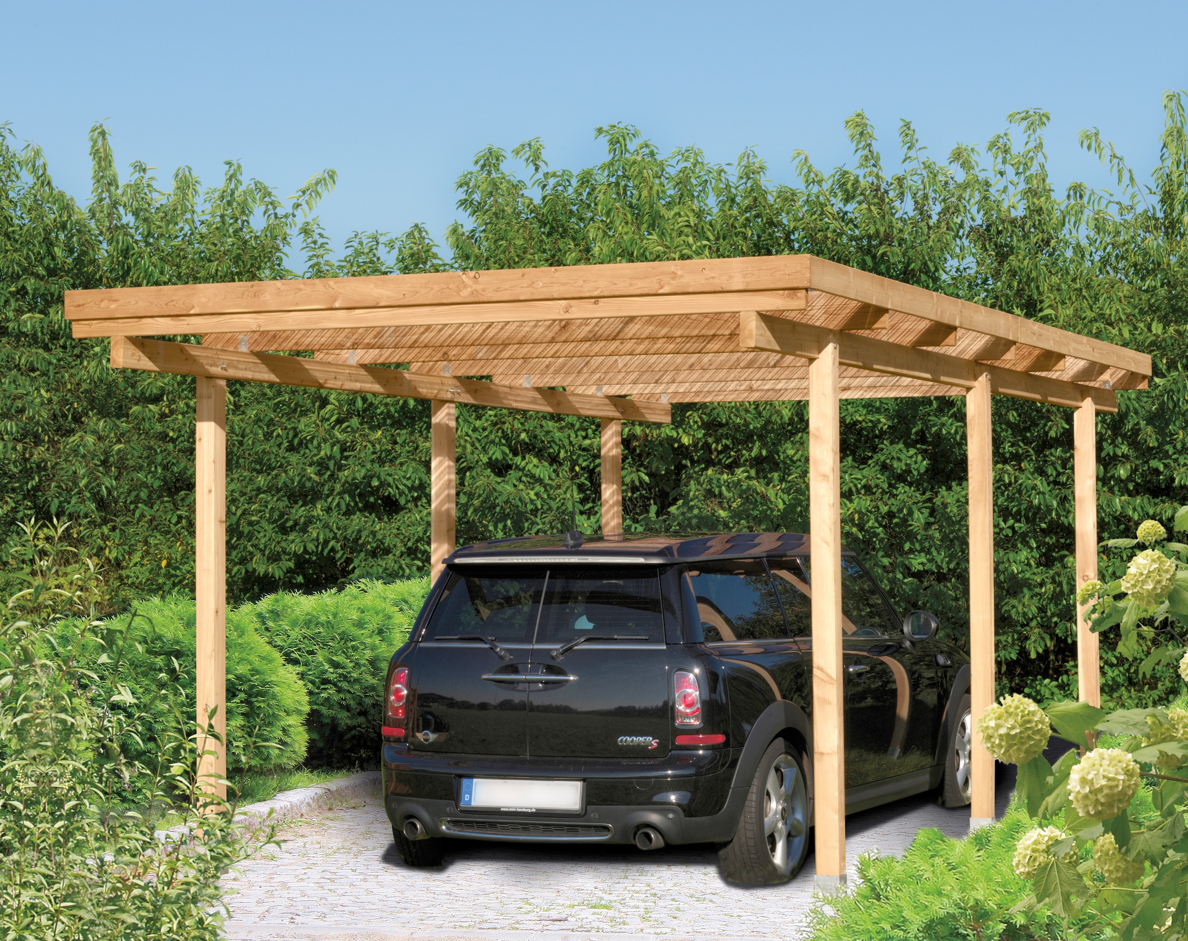 Kiehn-Holz Einzelcarport "Bamberg" Massivholz 259 cm natur