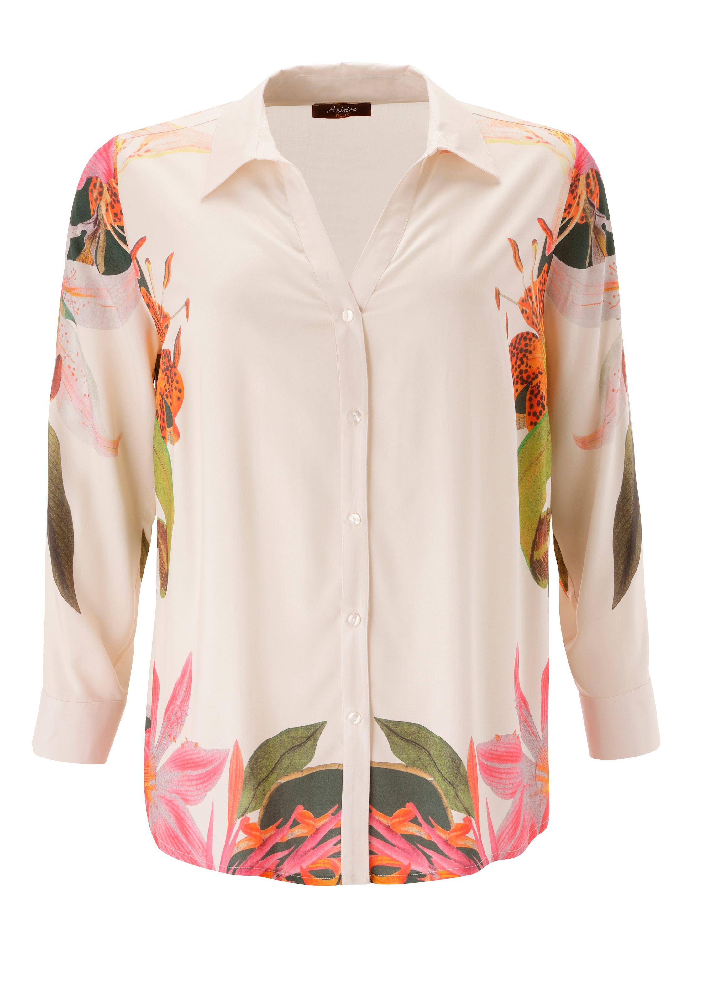 Aniston PLUS Hemdbluse aus weich fallender Viskose - NEUE KOLLEKTION