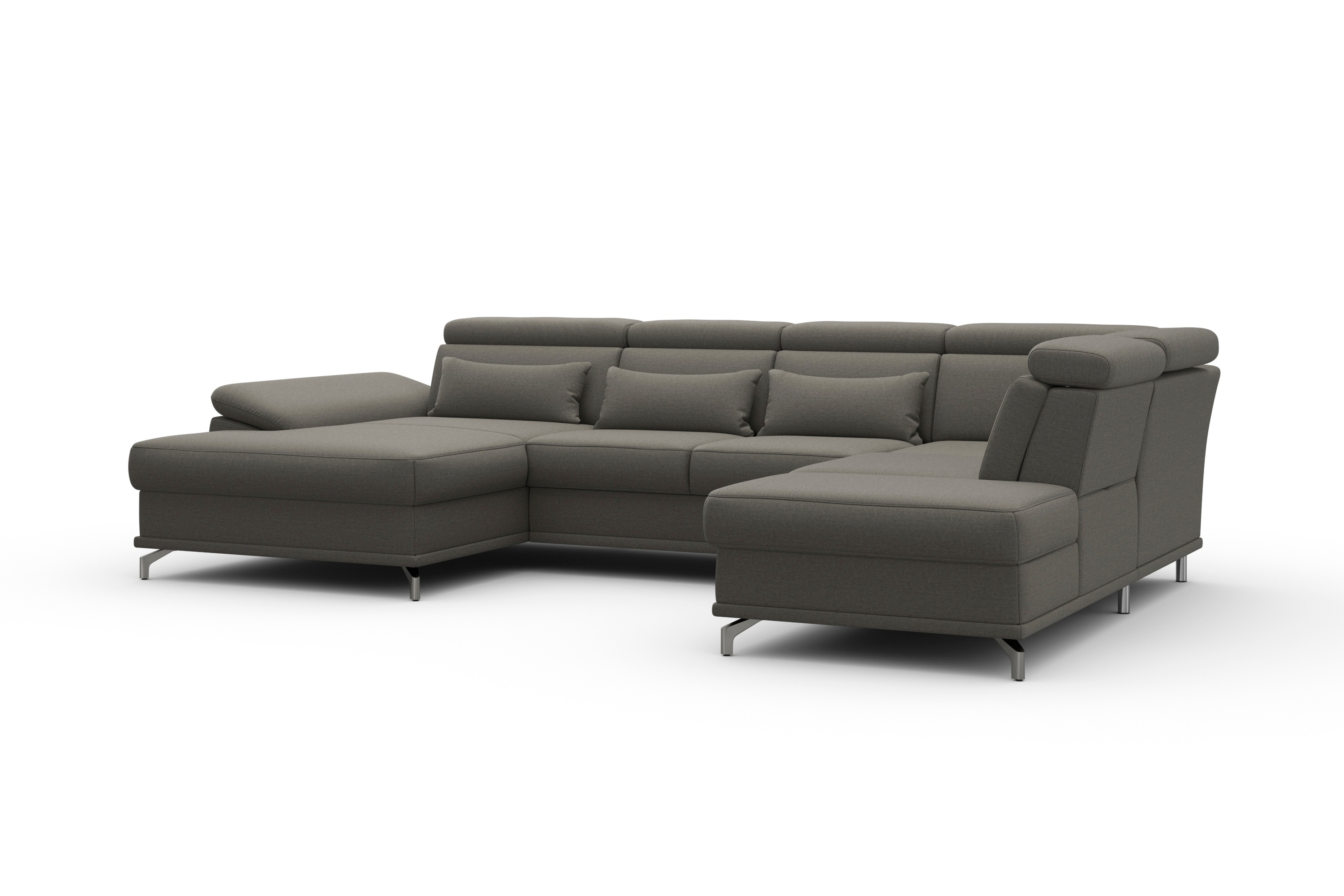 Thumbnail - sit&more Wohnlandschaft "Cabrio U-Form, B: 359 cm, mit Sitztiefen-, Arm- & Kopfteilverstellung" 3 Nierenkissen, Federker...