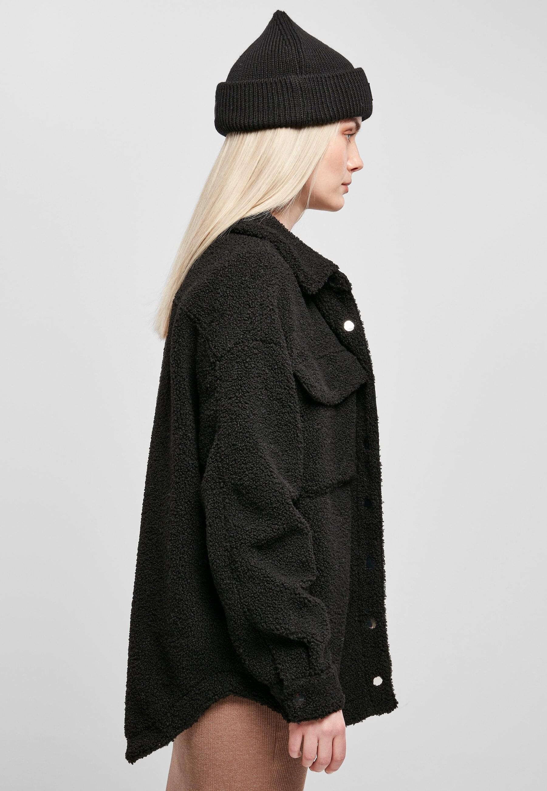 URBAN CLASSICS Langarmhemd »Urban Classics Damen Ladies Sherpa Overshirt«, (1 tlg.)