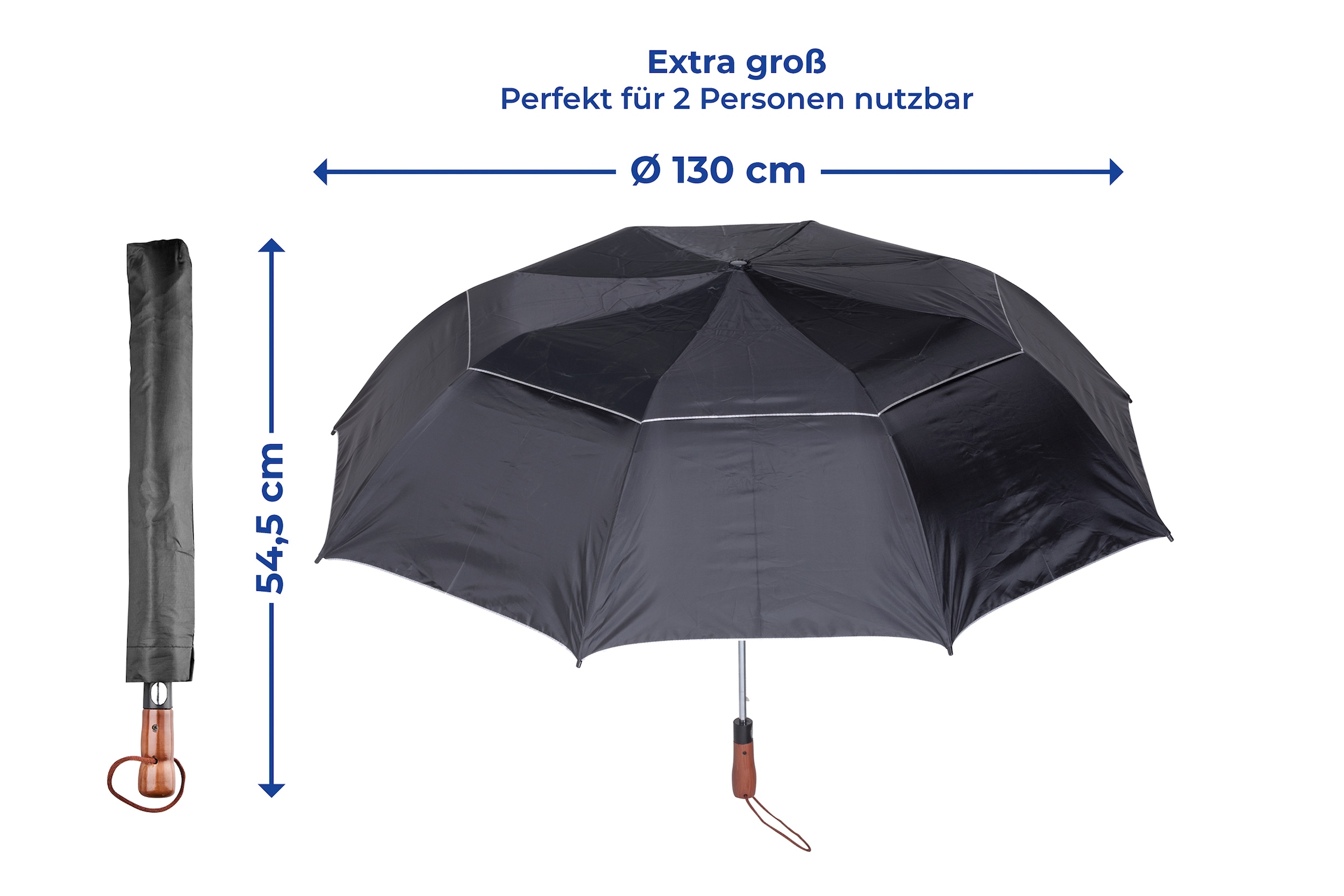 Maximex Stockregenschirm »Kyrill«, für Sturm geeignetes Gestell