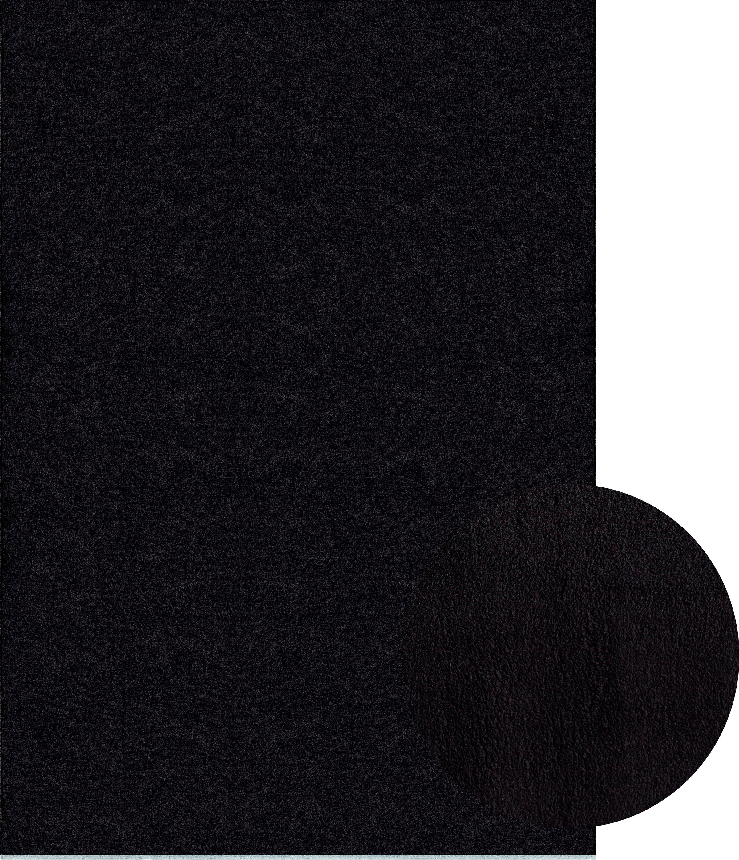 Teppich MERINOS "Loft 37, Kunstfellteppich", schwarz, B:240cm H:16mm L:340cm, Polyester, Teppiche, Teppich, weich und kuschelig, Fell Haptik, Anti-Rutsch-Unterseite 3