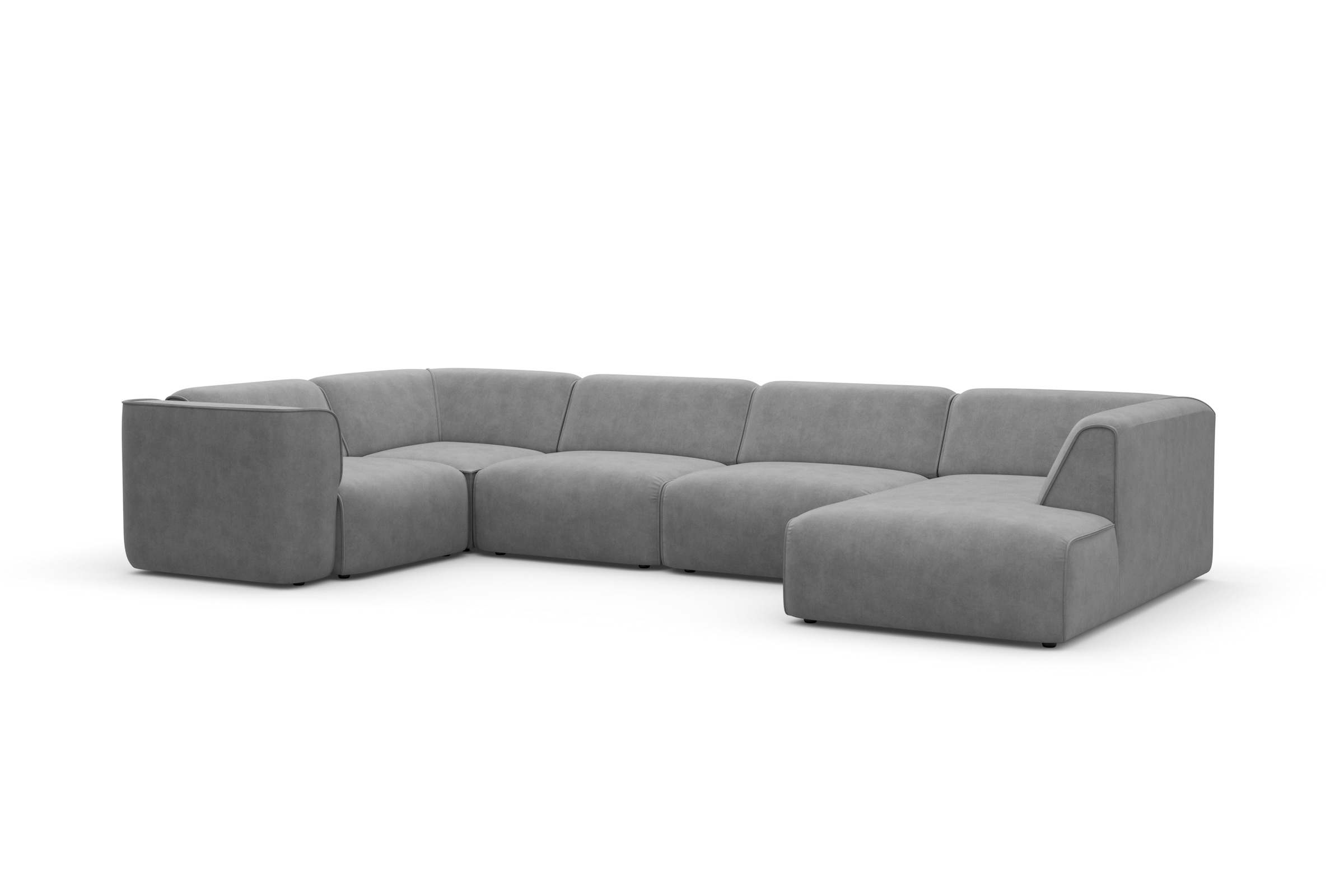 RAUM.ID Wohnlandschaft »Merid U-Form, jederzeit durch Module erweiterbar, B/T/H: 367/206/70 cm«, als Modul oder separat verwendbar, für individuelle Zusammenstellung