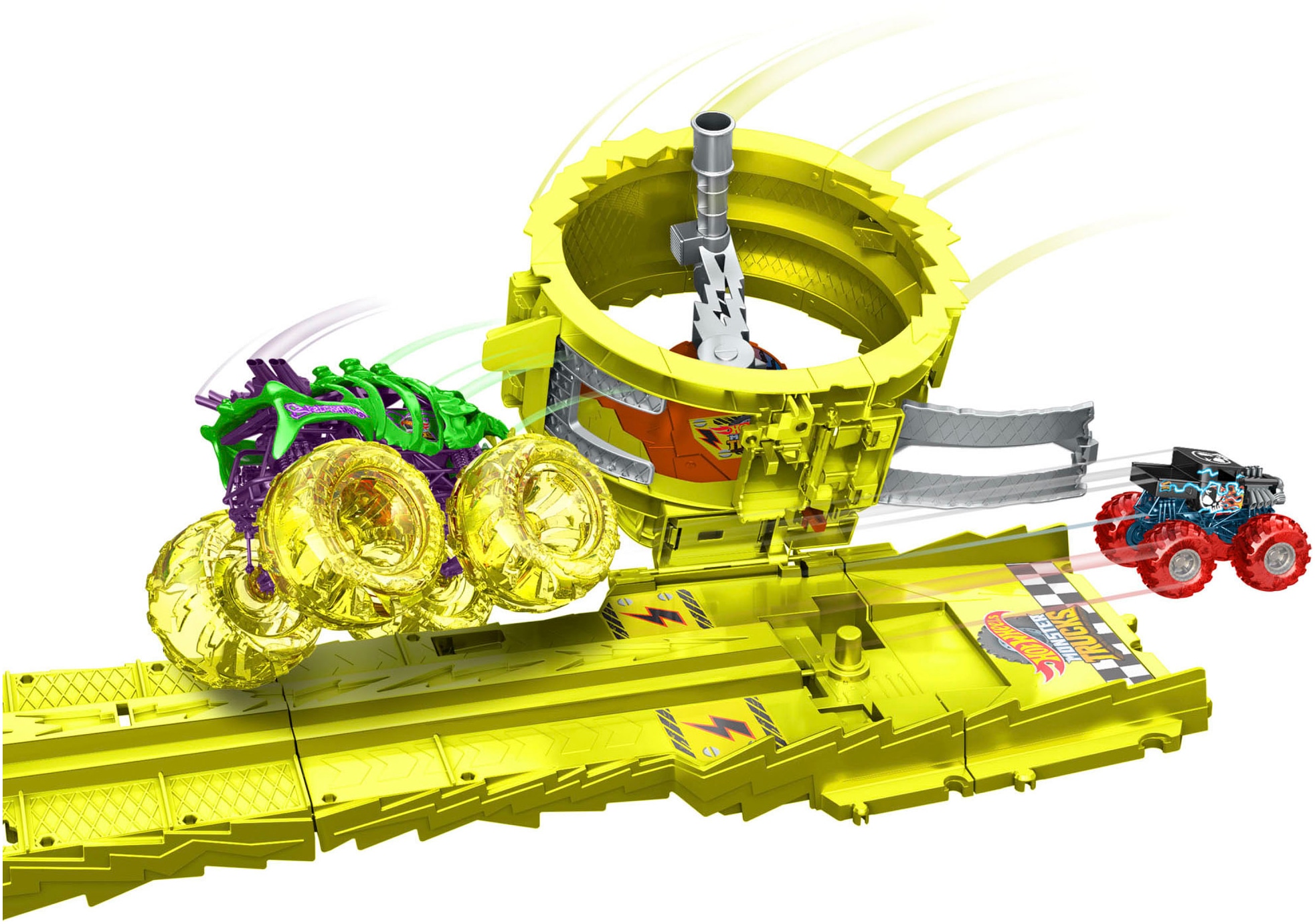 Hot Wheels Autorennbahn »Monster Trucks Power Smashers Race & Chase Challenge«