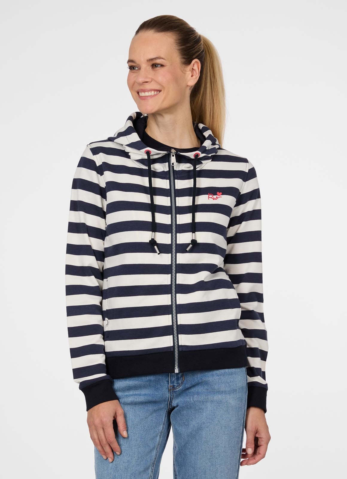 Ragwear Kapuzensweatjacke »PARYA STRIPES« aus Baumwollmischung, normale Passform, mit Reißverschluss