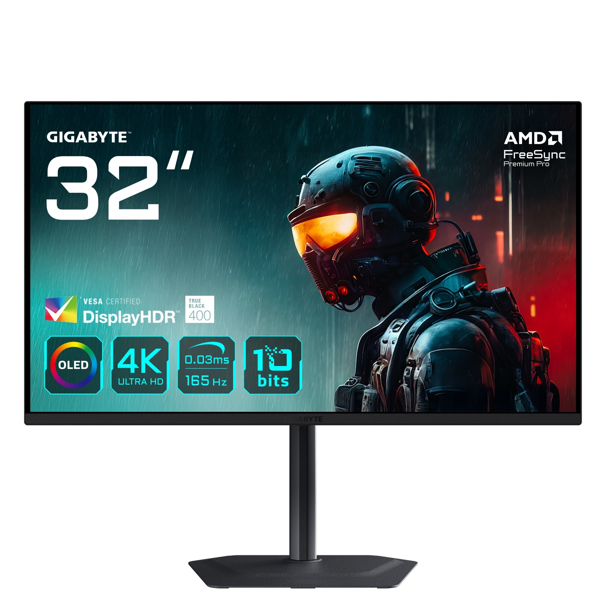 Gigabyte Écran Gaming Mo32u 31´´ 4k Oled 165hz Black One Size unisex