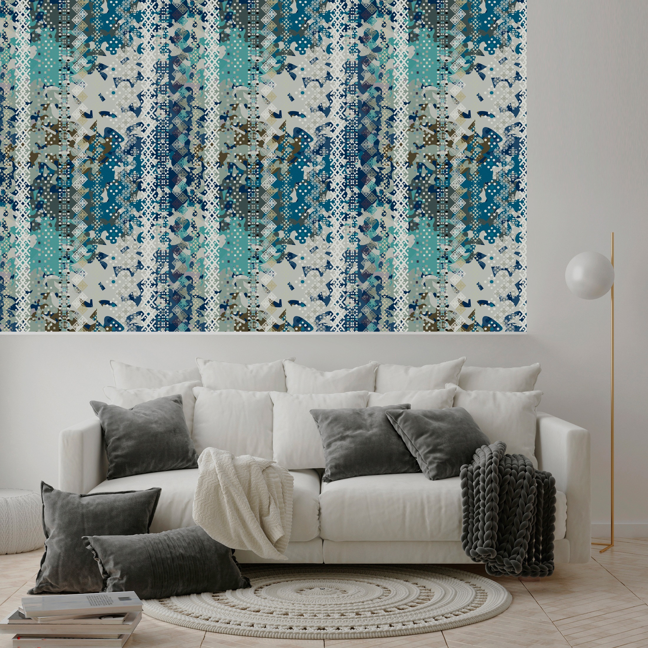 queence Vinyltapete »Josie«, bedruckt-Barock-Antikoptik-Kunst, 90x250cm, selbstklebend, kinderleichte Anbringung, Sticker