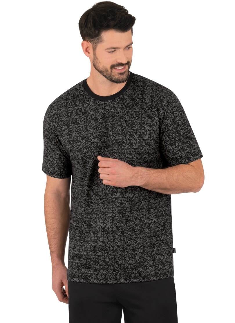 T-Shirt »TRIGEMA Schlafshirt mit QR-Code-Muster«, (1 tlg.)