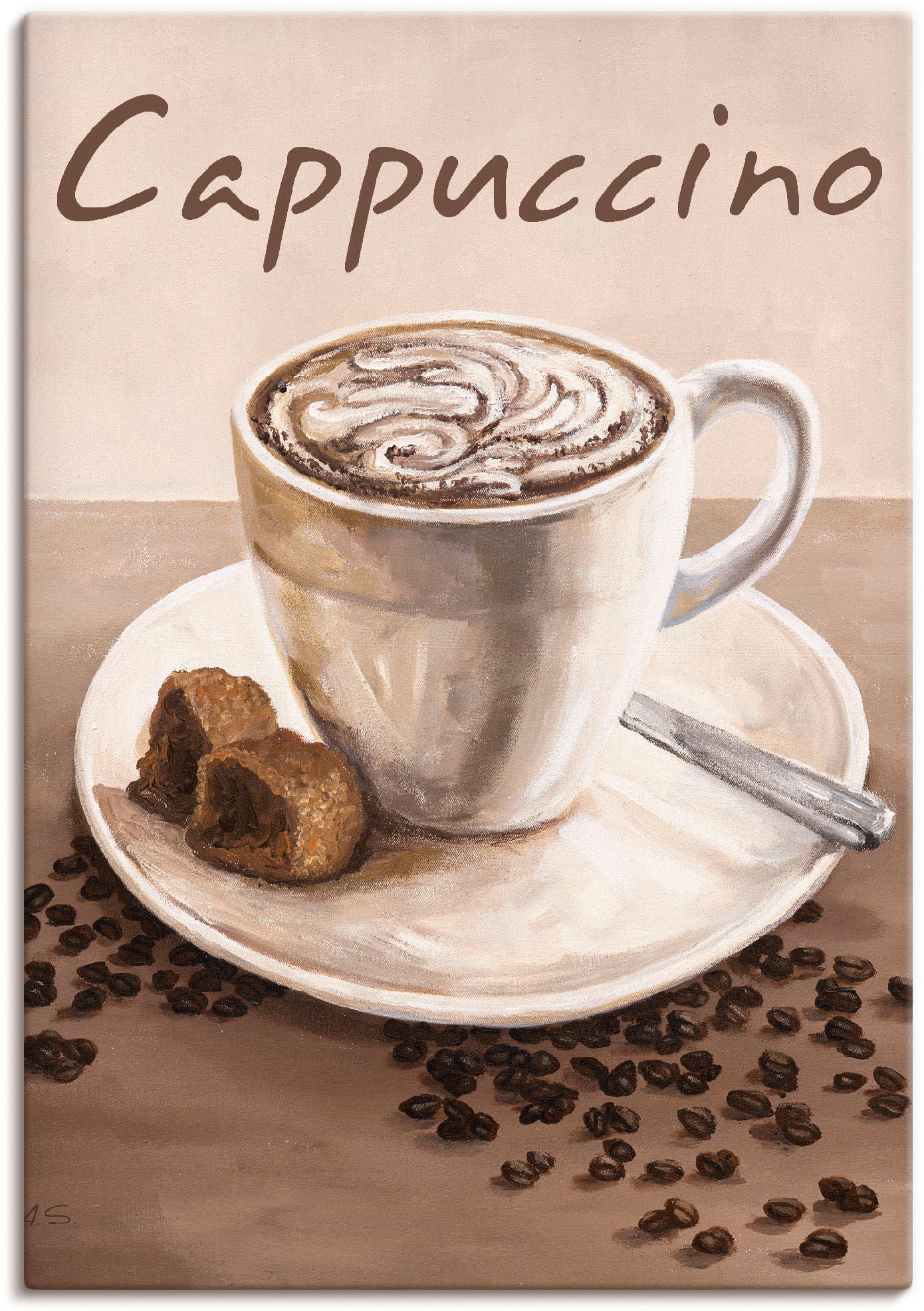 Artland "Cappuccino - Kaffee" Kaffee Bilder 1 Stk. tlg. als Leinwandbild, P günstig online kaufen