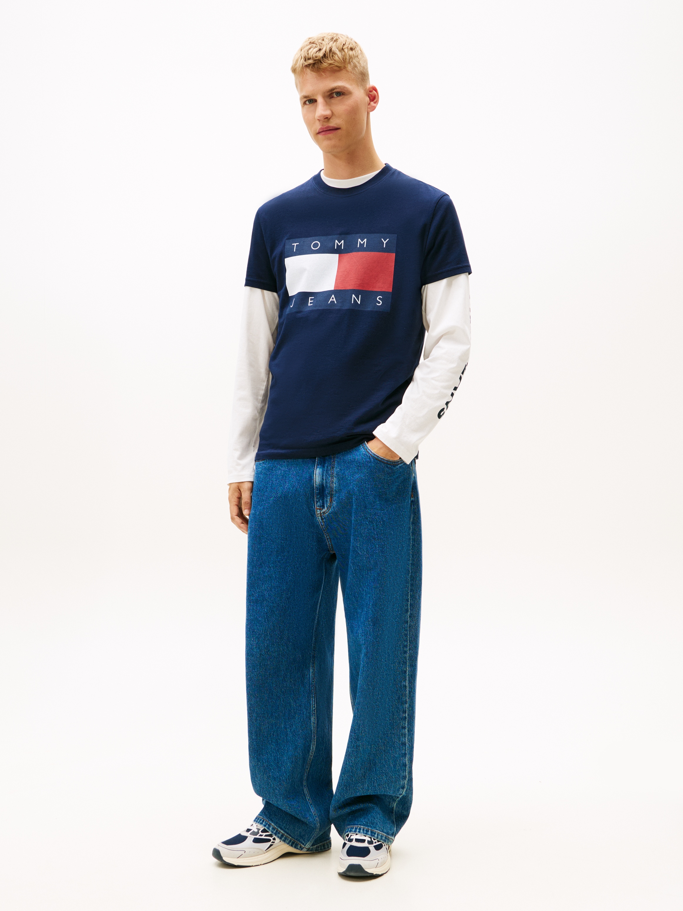 Tommy Jeans T-Shirt, Rundhalsausschnitt, Regular Fit, Logo-Druck