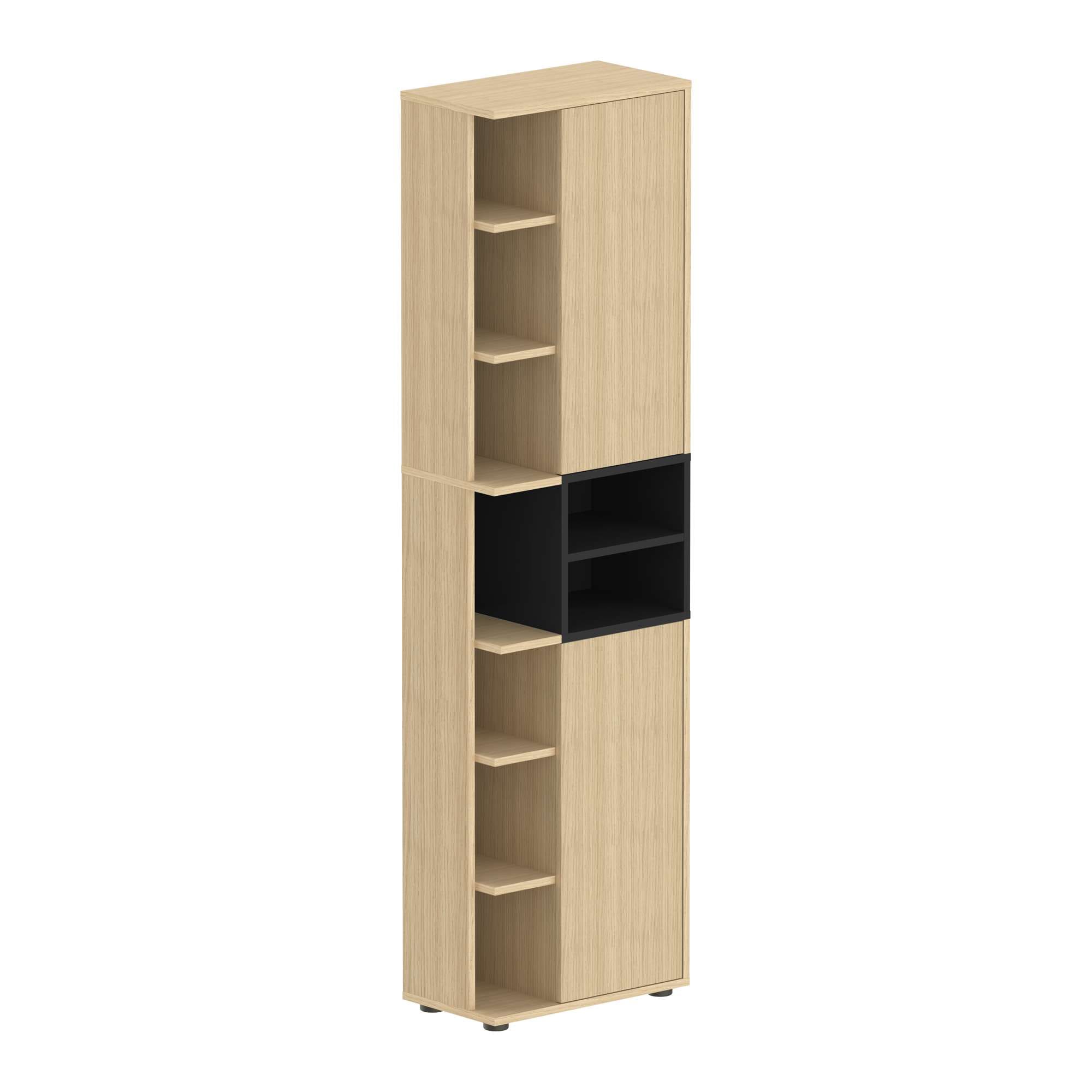 TemaHome Hochschrank »Kube Badschrank, Aufbewahrung, Platzsparend, Höhe 182 cm«, mit offenen Fächern und 2 Türen