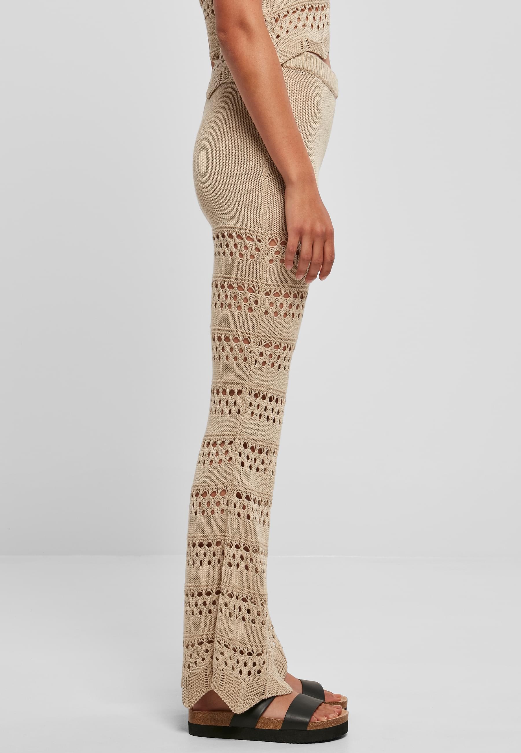 URBAN CLASSICS Leggings »Urban Classics Damen Ladies Flared Crochet Knit Leggings«, (1 tlg.)