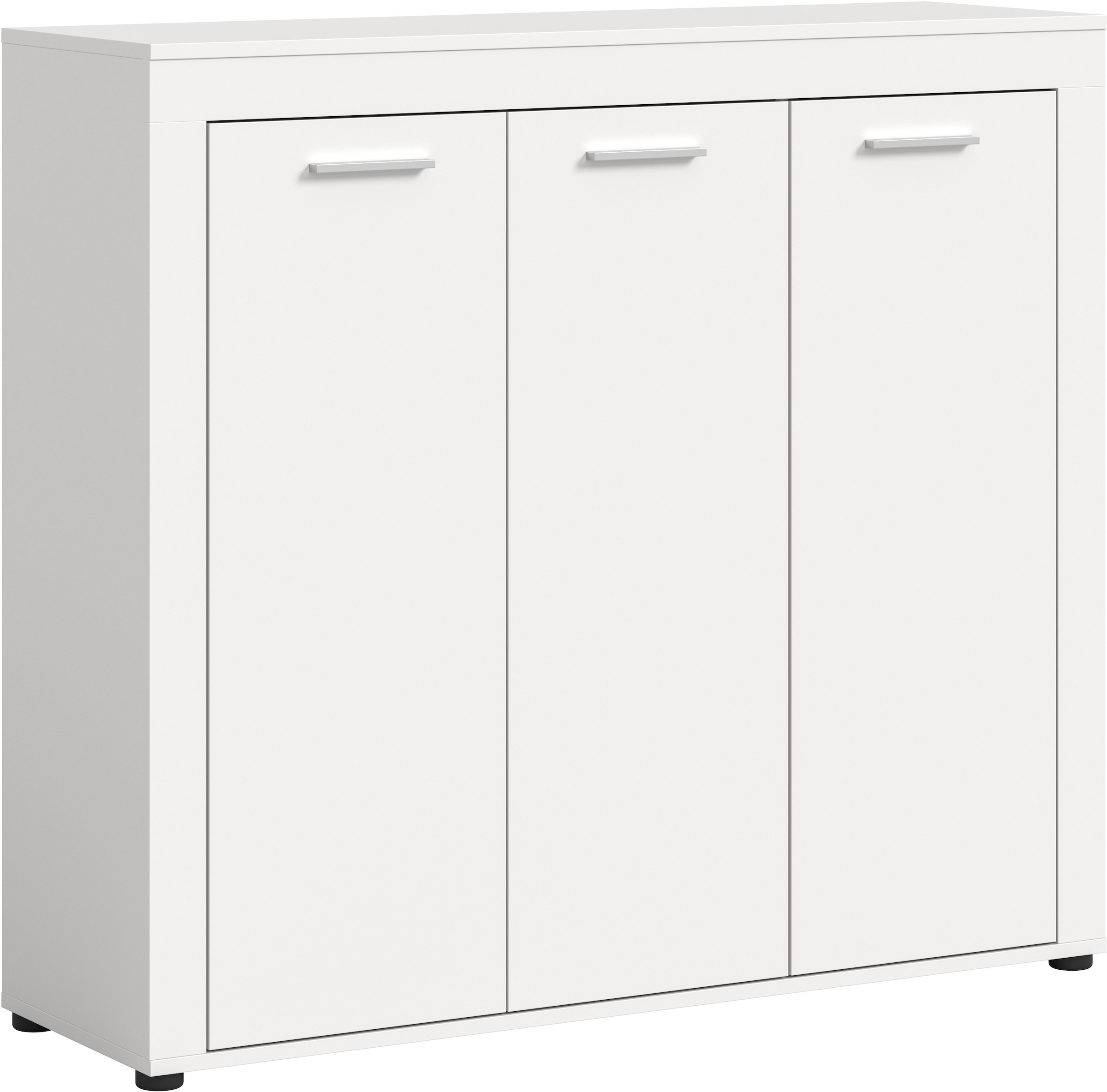 OTTO home Schuhschrank "AOSTA, Höhe 108cm, 3 Türen, 10 Einlegeböden, 12 Fächer" in verschiedenen Farbausführungen erhältlich, individuell kombinierbar, Kommode, Schrank, Sideboard, Flurkommode, Anrichte, Garderobenschrank