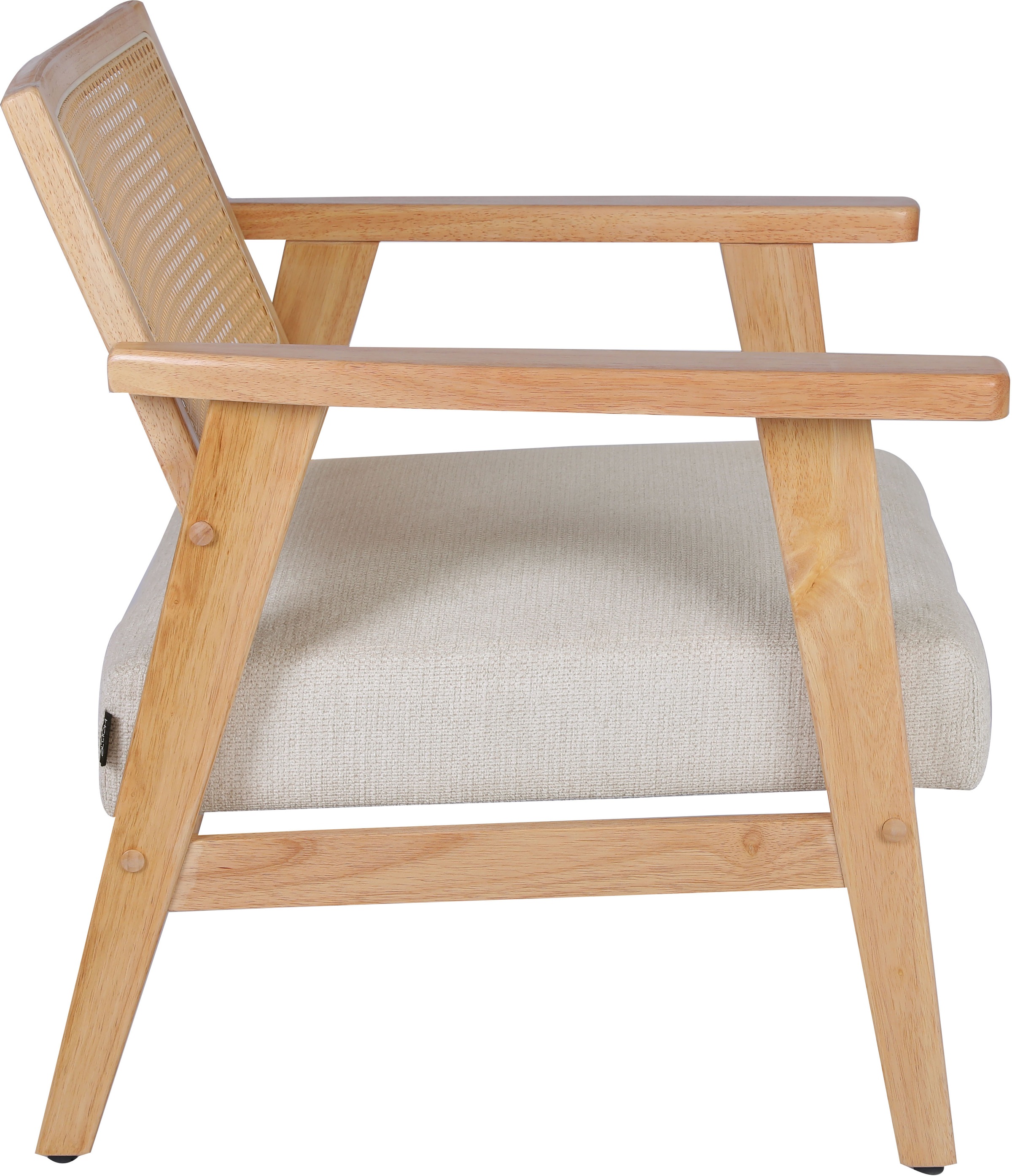 Home affaire Loungesessel »VILLAINE«, Einzelsessel, Rattan-Sessel mit Wiener Geflecht, Cord, Webstoff