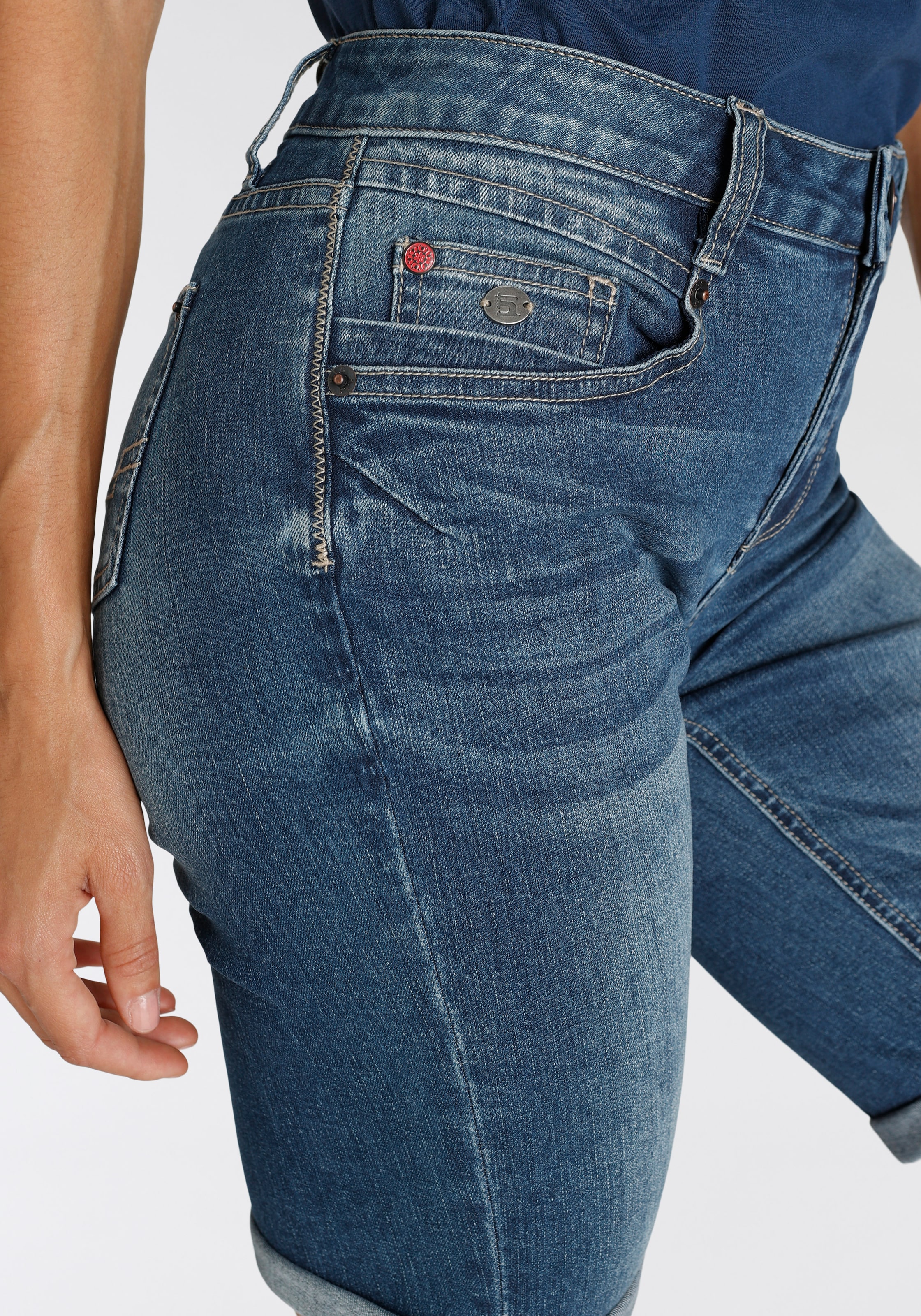 H.I.S Jeansshorts »duffyHS«, schmale Beinform, krempelbare Beinabschlüsse, normale Leibhöhe