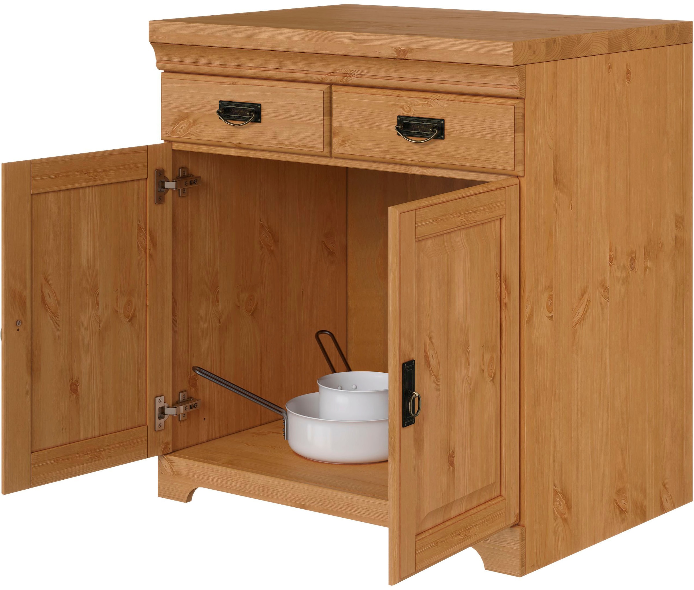 Home affaire Spülenschrank "Rügen", Breite 80 cm, Kiefer massiv, mit 2 Türe günstig online kaufen