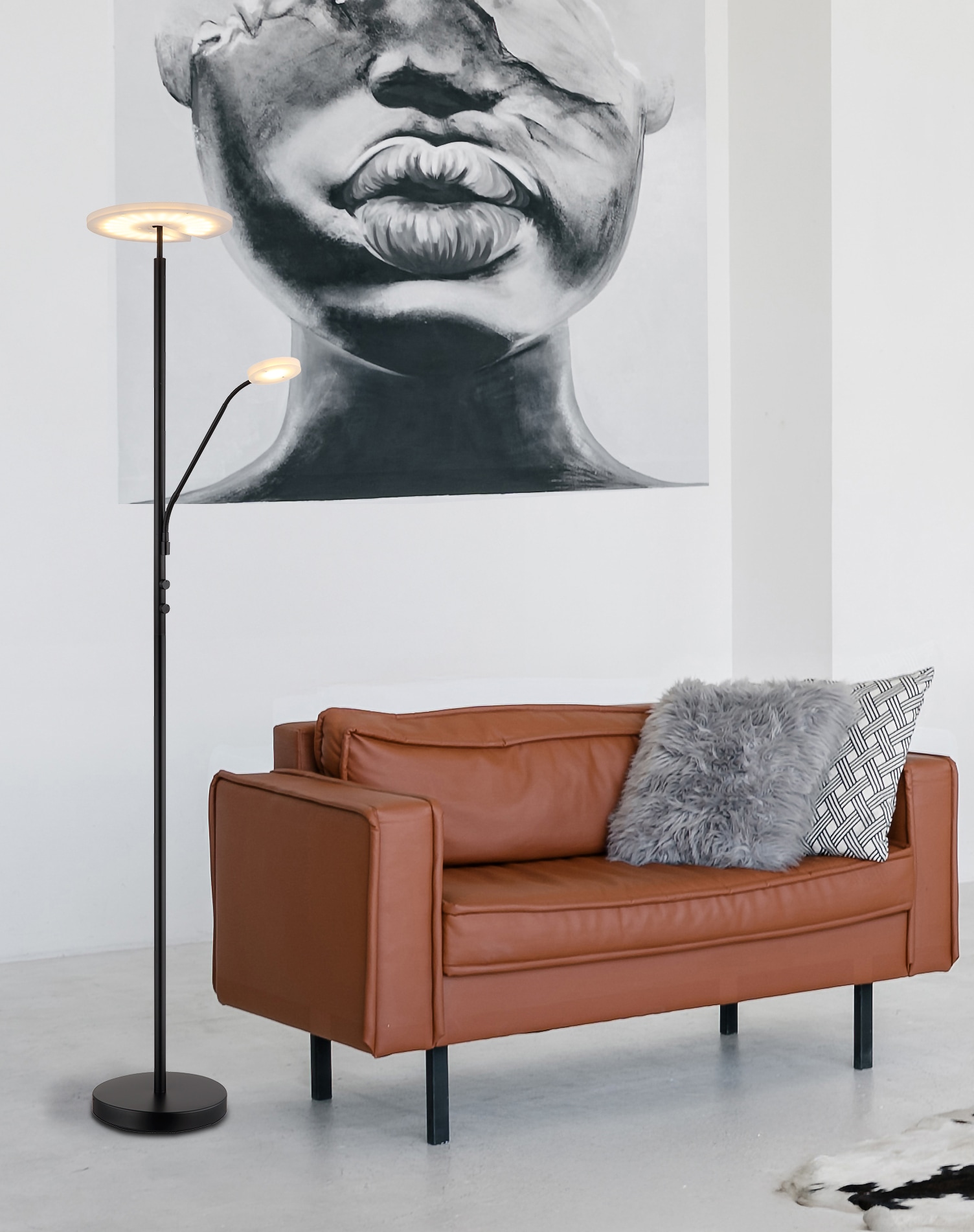GLOBO LIGHTING LED Stehlampe »STANFORD«, Leuchtmittel LED-Modul | LED fest integriert, Stehleuchte/Wohnzimmer/Schlafzimmer/Flur