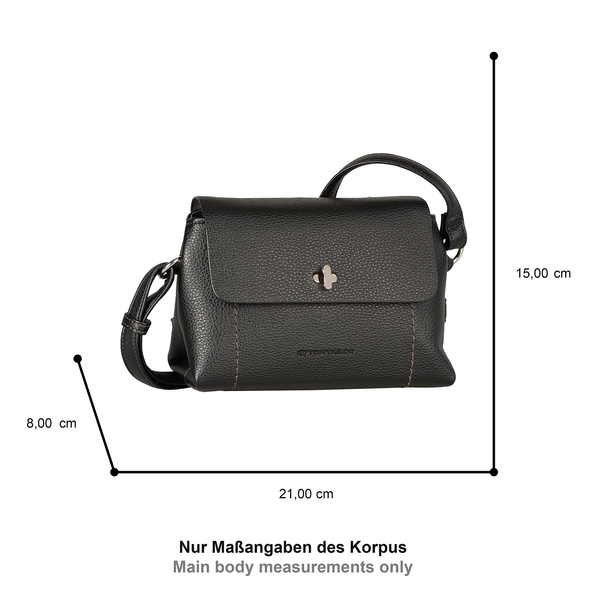 TOM TAILOR Umhängetasche »Elif«, fein genarbtes Lederimitat mit edlem Drehschloss und feinem Logo
