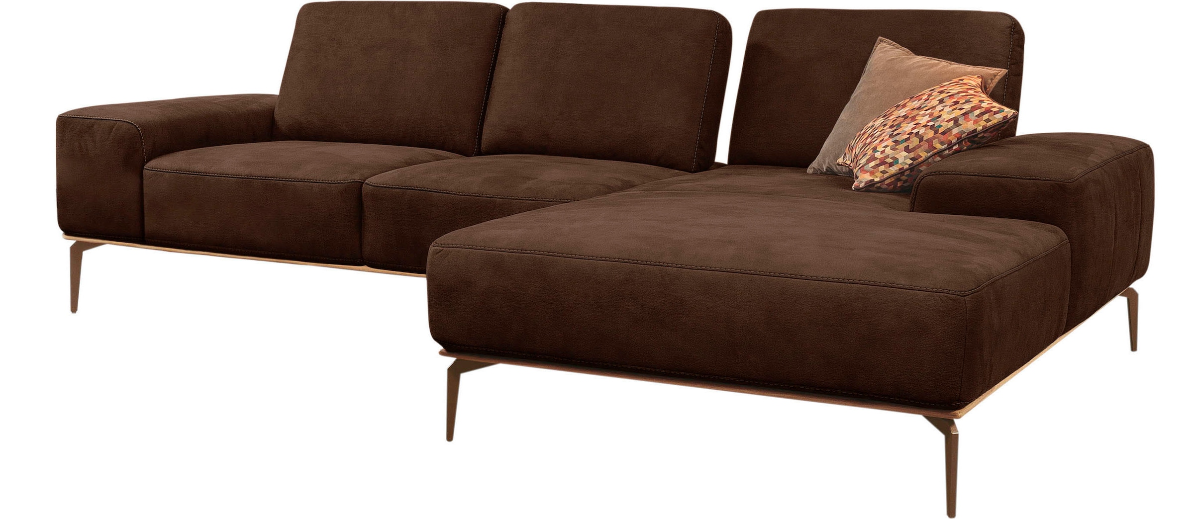 W.SCHILLIG Ecksofa "run", mit Holzsockel, Füße in Bronze pulverbeschichtet, günstig online kaufen