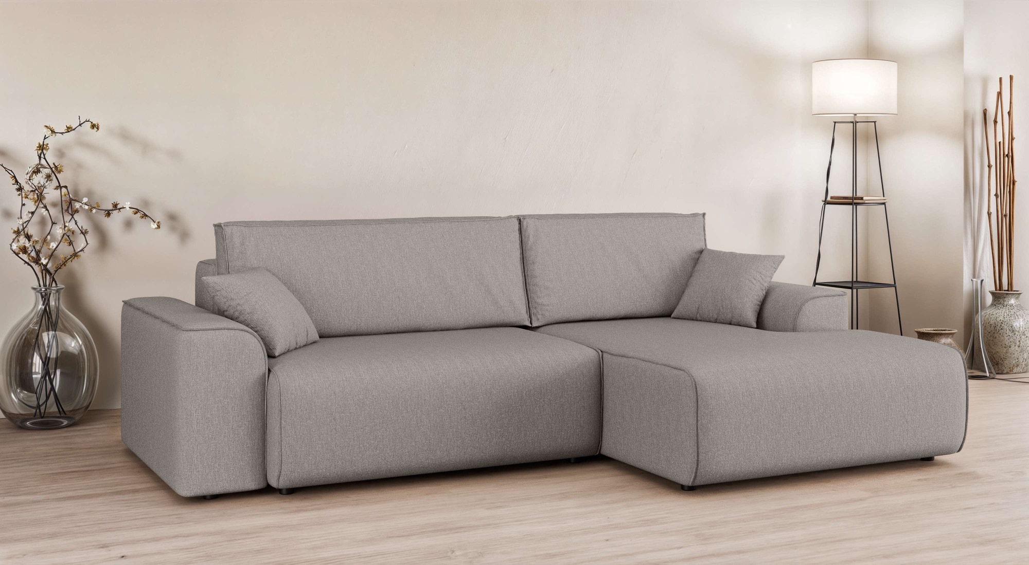 Home affaire Ecksofa "Santenay mit Bettfunktion und Bettkasten, Maße: B/T/H günstig online kaufen