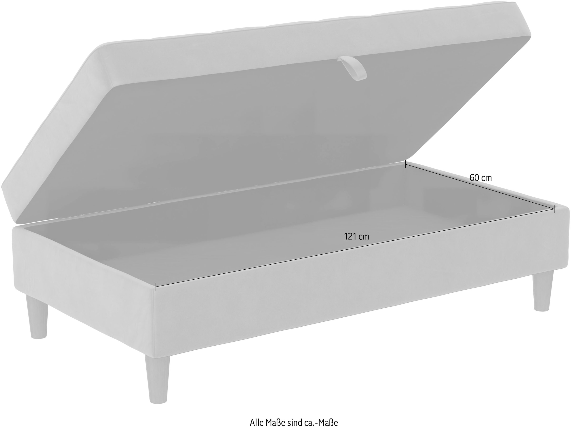 Dorel Home Stauraumhocker »Presley«, Polsterhocker mit Stauraum, frei im Raum stellbar, Sitzhöhe 43 cm