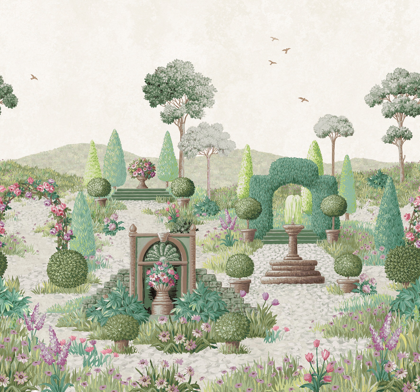 LAURA ASHLEY Vliestapete »Naunton Folly«, geblümt, 10mx52cm (ca. 5m2)