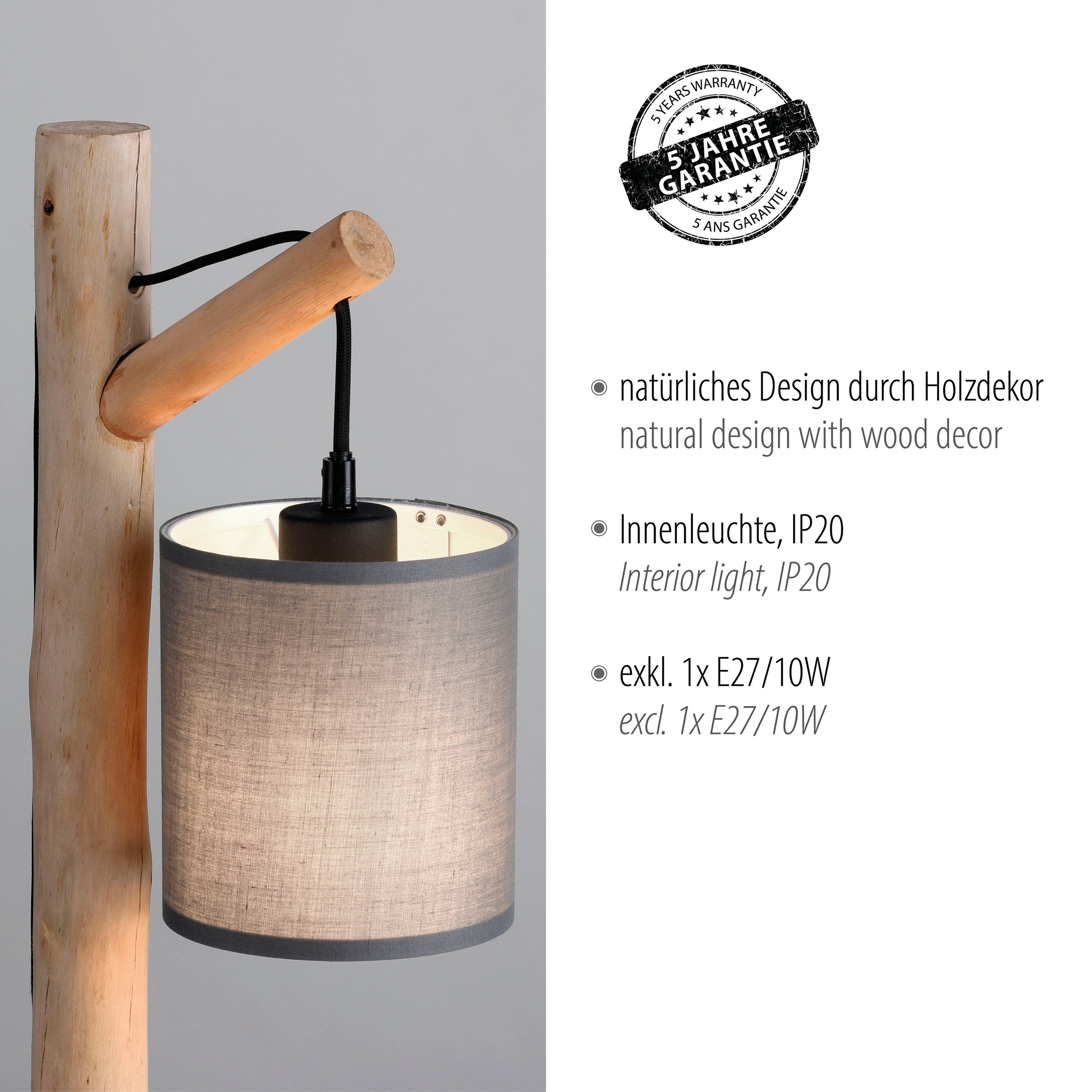 JUST LIGHT Tischleuchte »GREEN TRIB«, 1 flammig, Leuchtmittel E27 | ohne Leuchtmittel