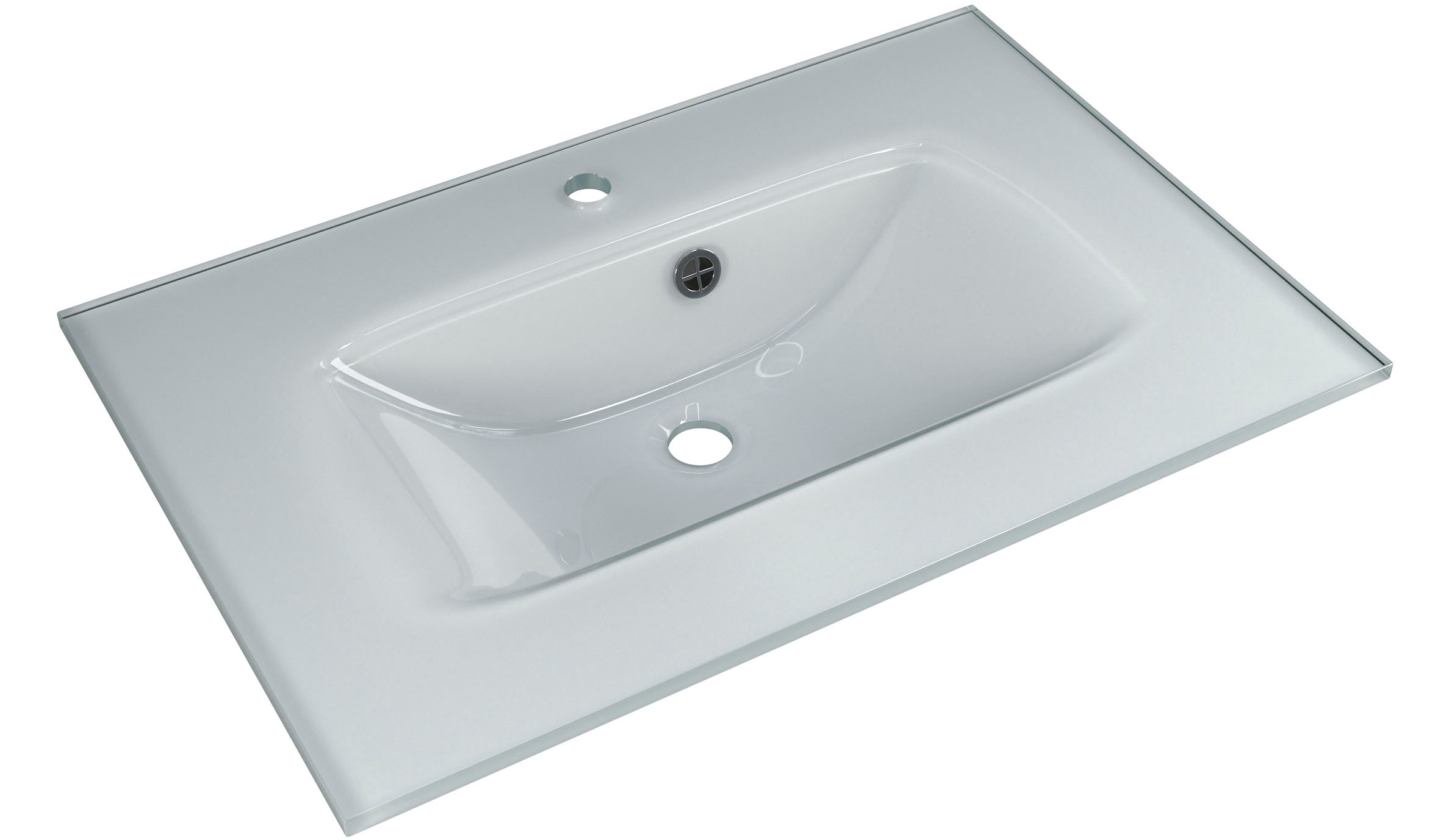 Saphir Badmöbel-Set »Badmöbel-Set Trentino 4-teilig Glas-Waschtisch mit LED-Spiegelschrank«, (5 St.), Badezimmer-Set mit Midischrank und Unterschrank inkl. Türdämpfer