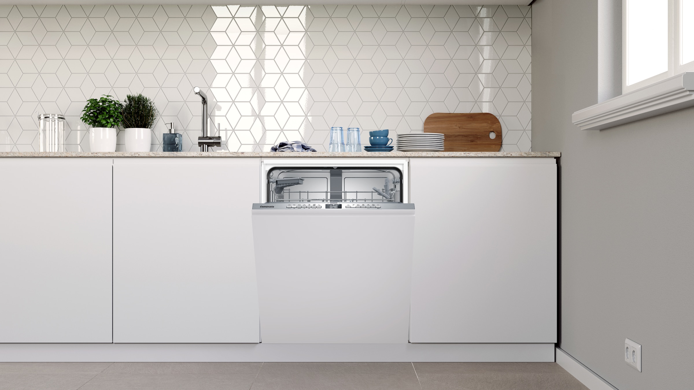 Constructa vollintegrierbarer Geschirrspüler »CG6HX03HUE« 13 tlg. Maßgedecke