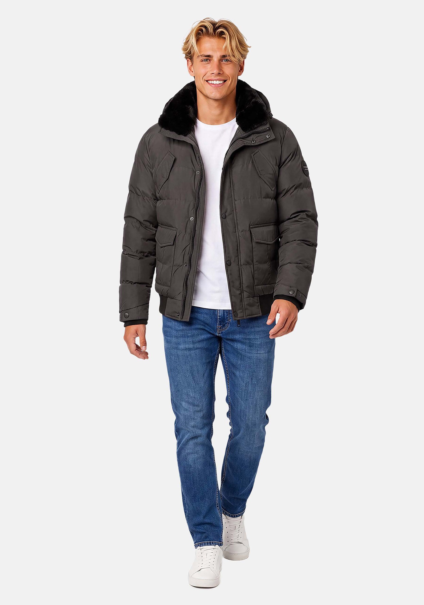 Alessandro Salvarini Winterjacke »ASLeonio« mit warmem Teddyfell und abnehmbarer Kapuze