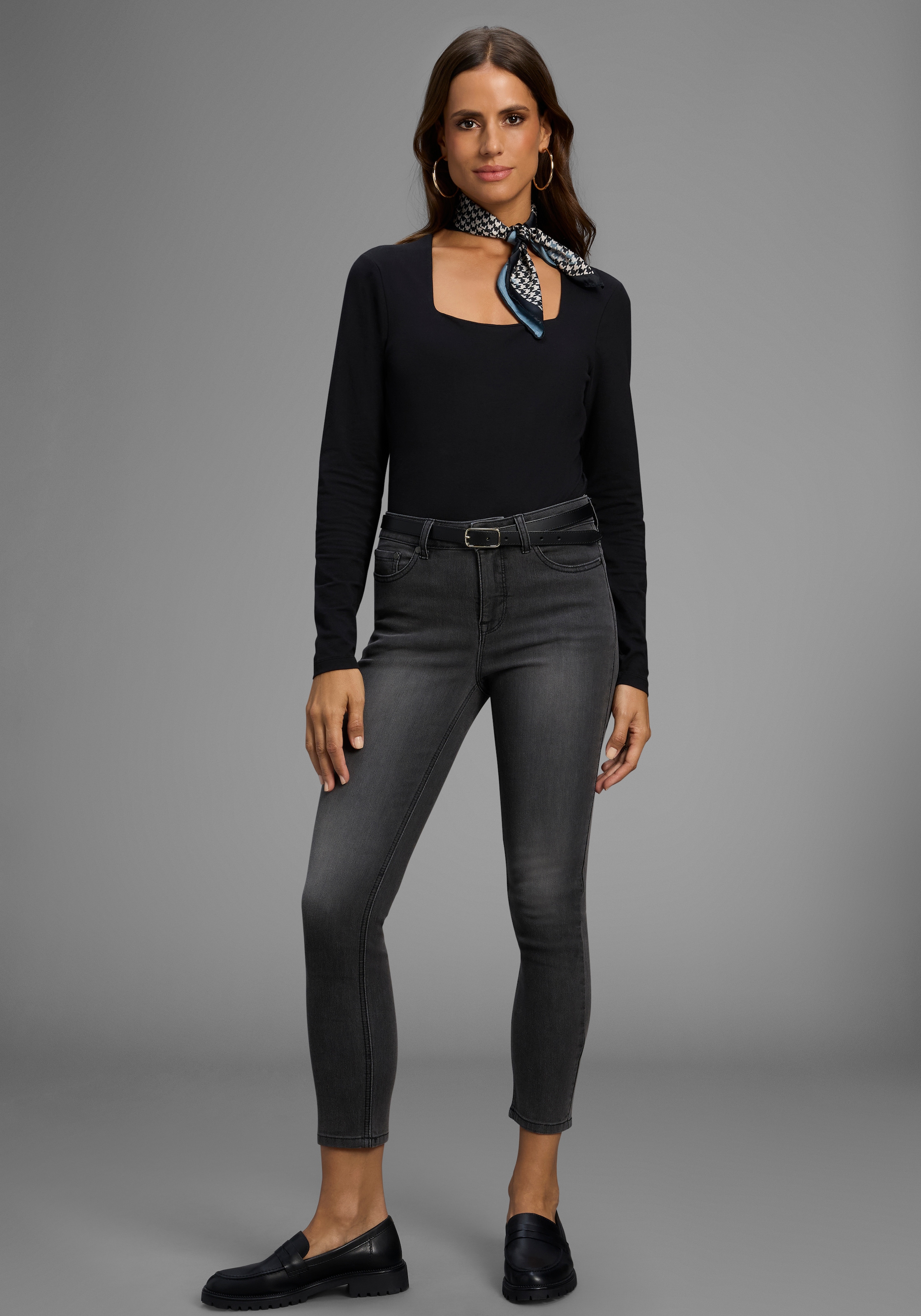 Arizona 7/8-Jeans »Shaping«, eng anliegend, Röhrenjeans, Used-Waschung, High-Waist, 7/8-Länge