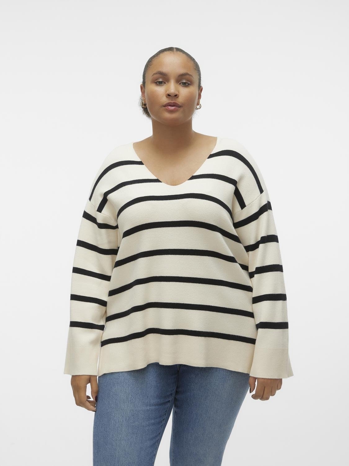 Vero Moda Curve Strickpullover »VMCSABA LS V-NECK PULLOVER GA NOOS CUR«